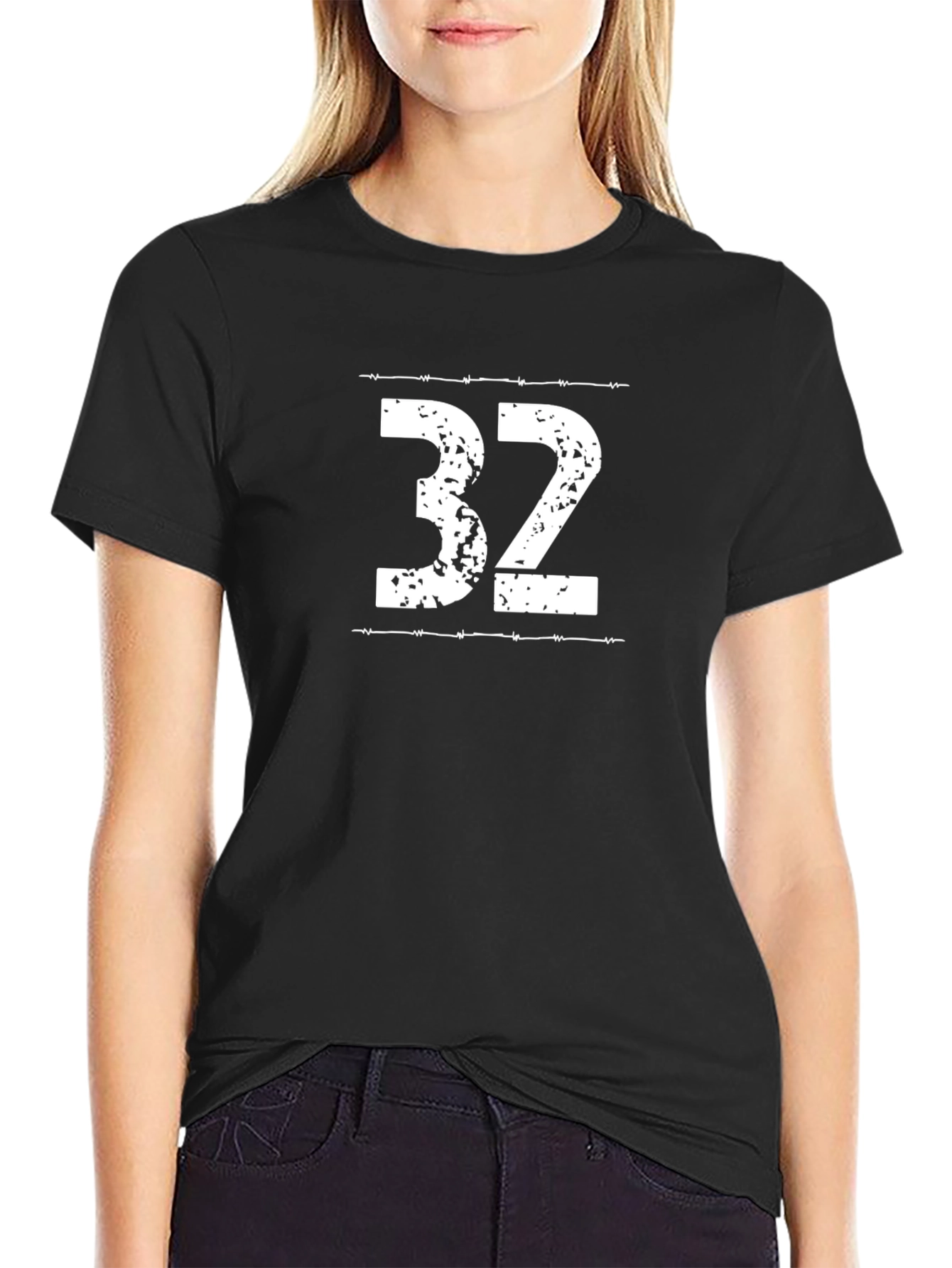 Distressed Number 32 Graphic T-Shirt