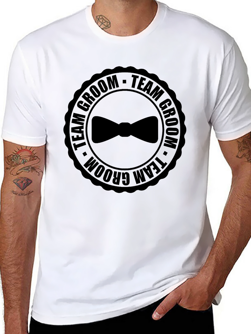 Team Groom Bowtie Graphic T-Shirt