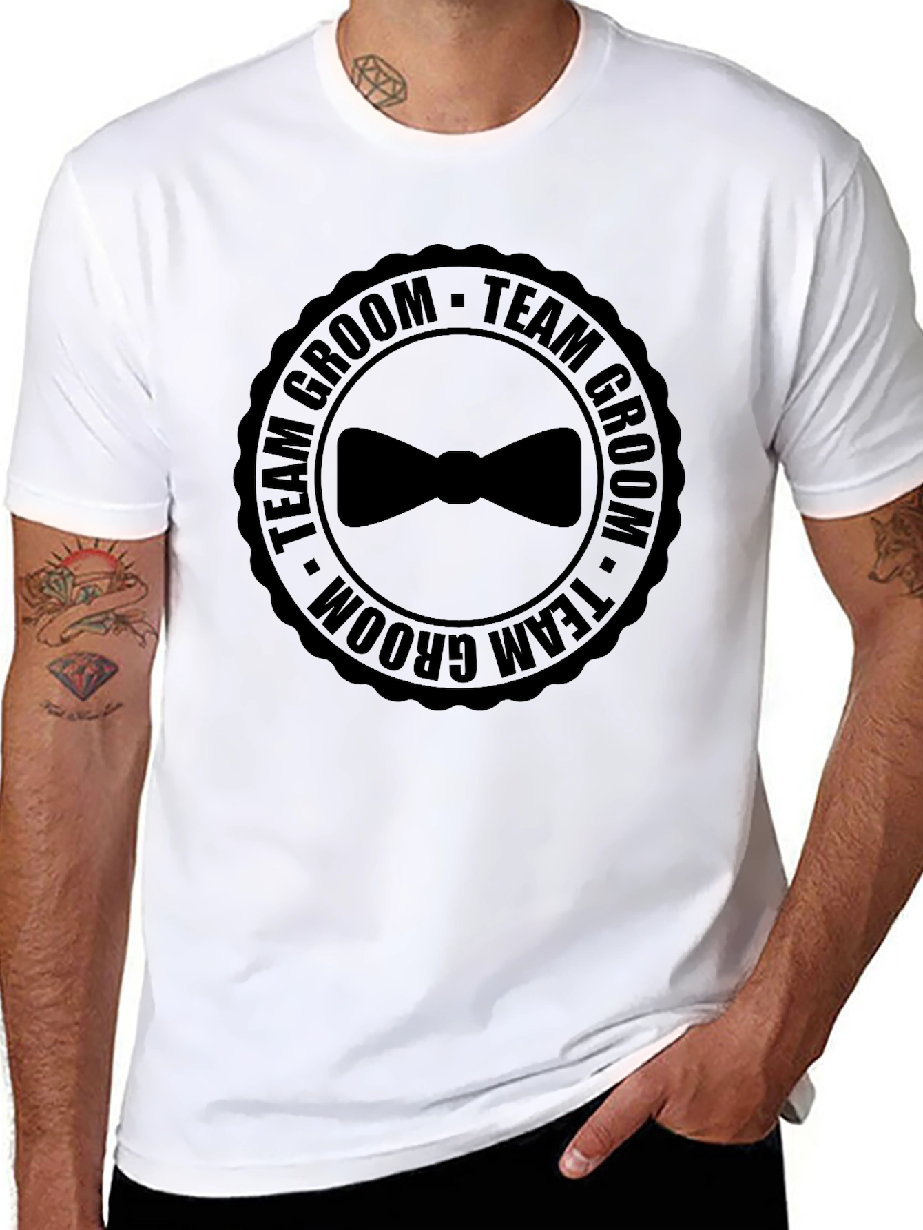 Team Groom Bowtie Graphic T-Shirt