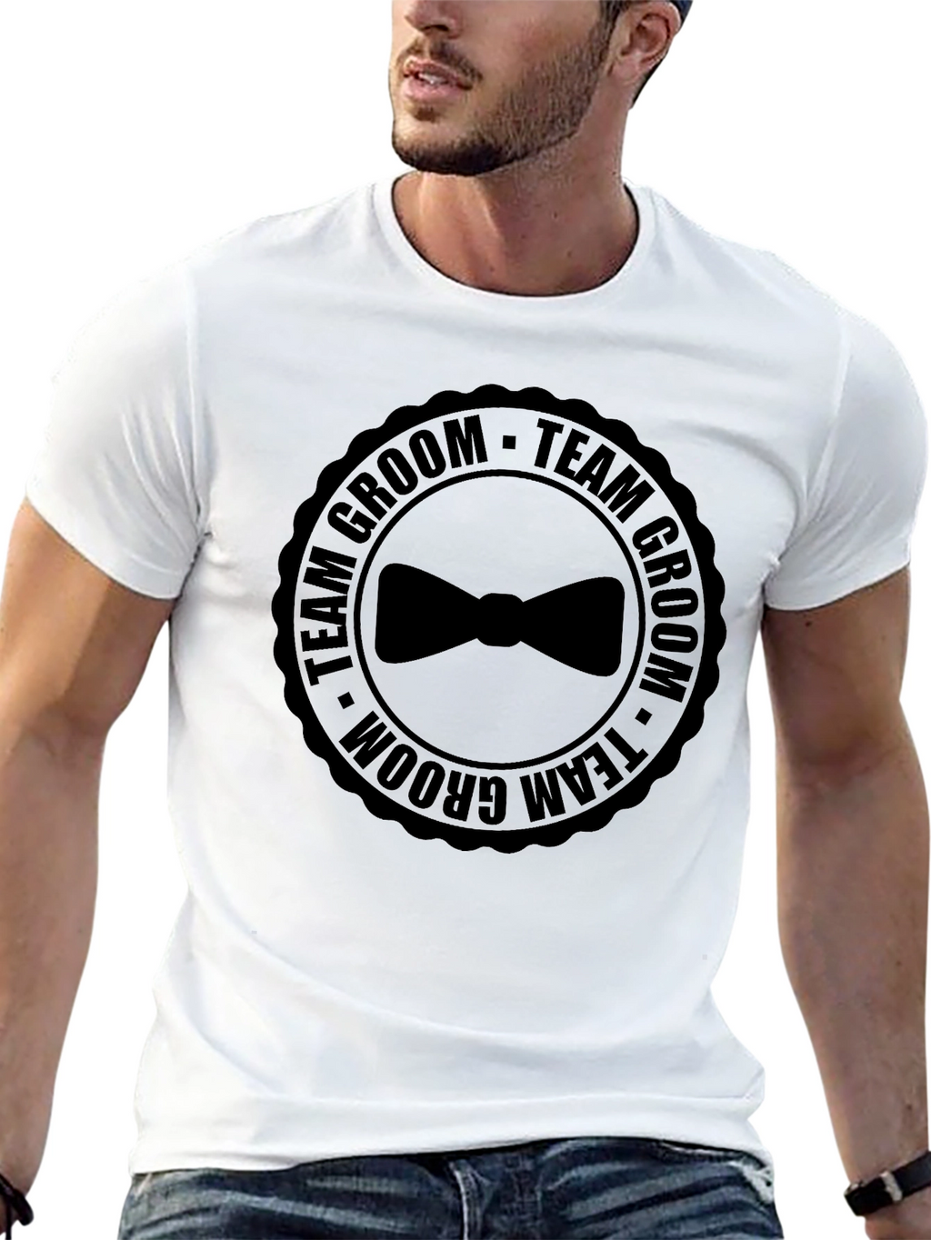 Team Groom Bowtie Graphic T-Shirt