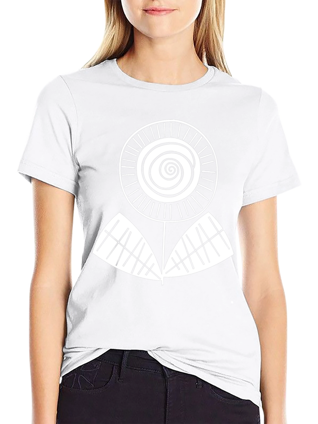 Abstract Floral Graphic Tee - Black Cotton Blend