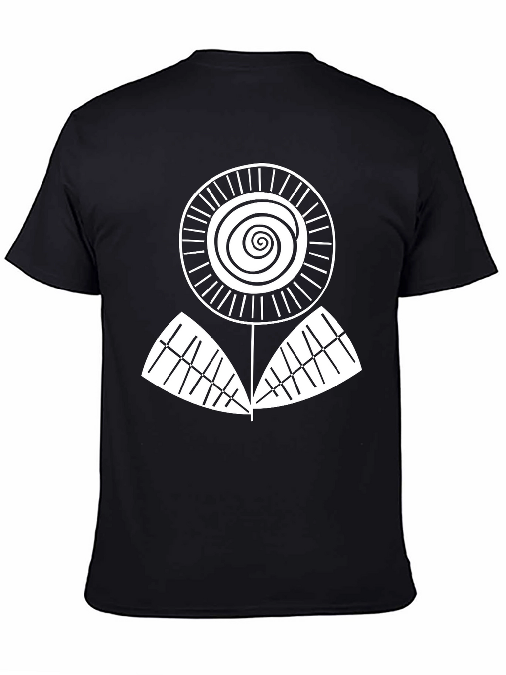 Abstract Floral Graphic Tee - Black Cotton Blend