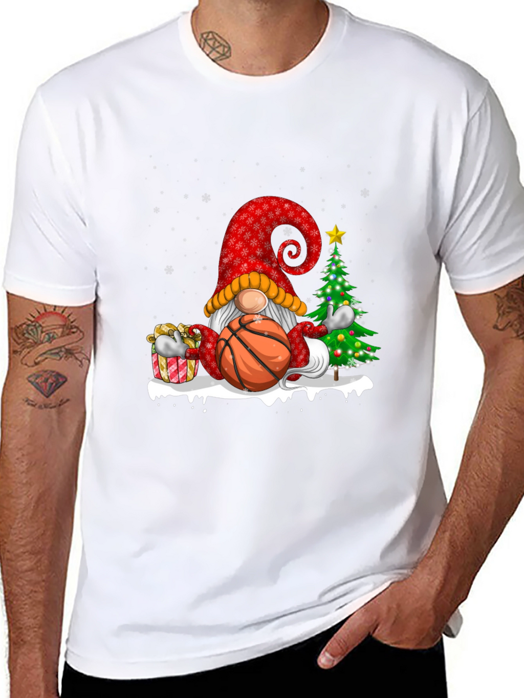 Christmas Basketball Gnome T-Shirt