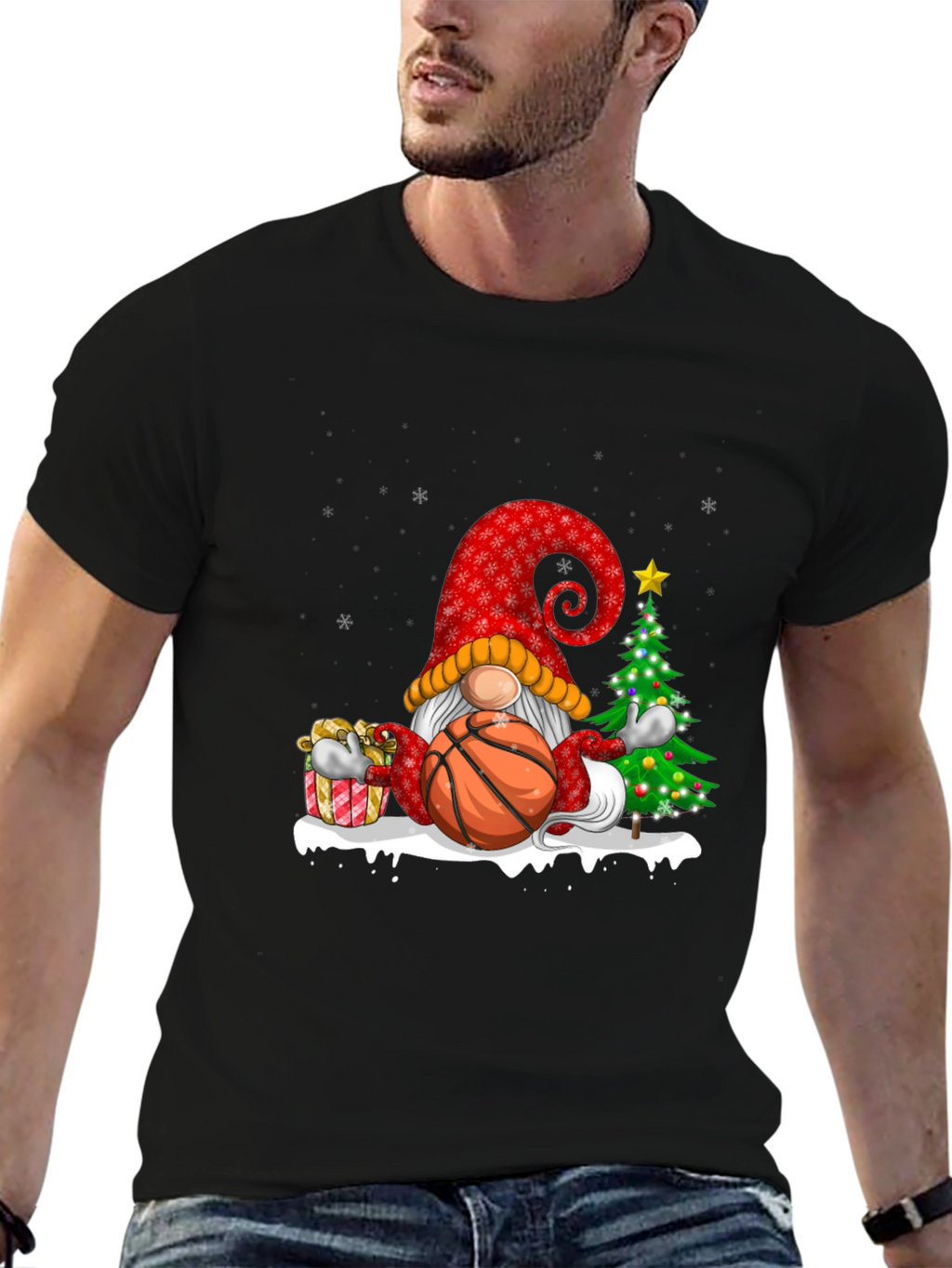 Christmas Basketball Gnome T-Shirt