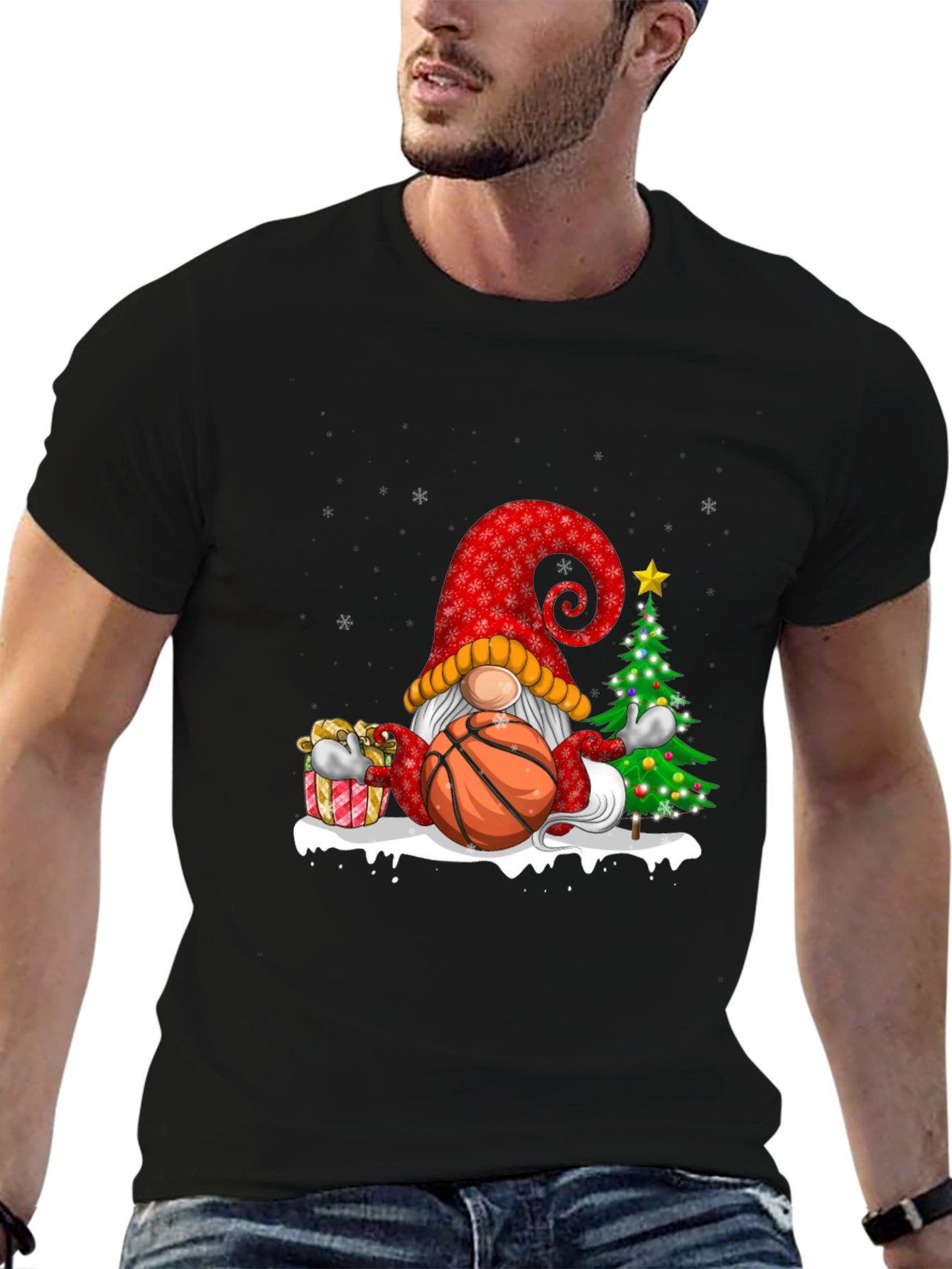 Christmas Basketball Gnome T-Shirt