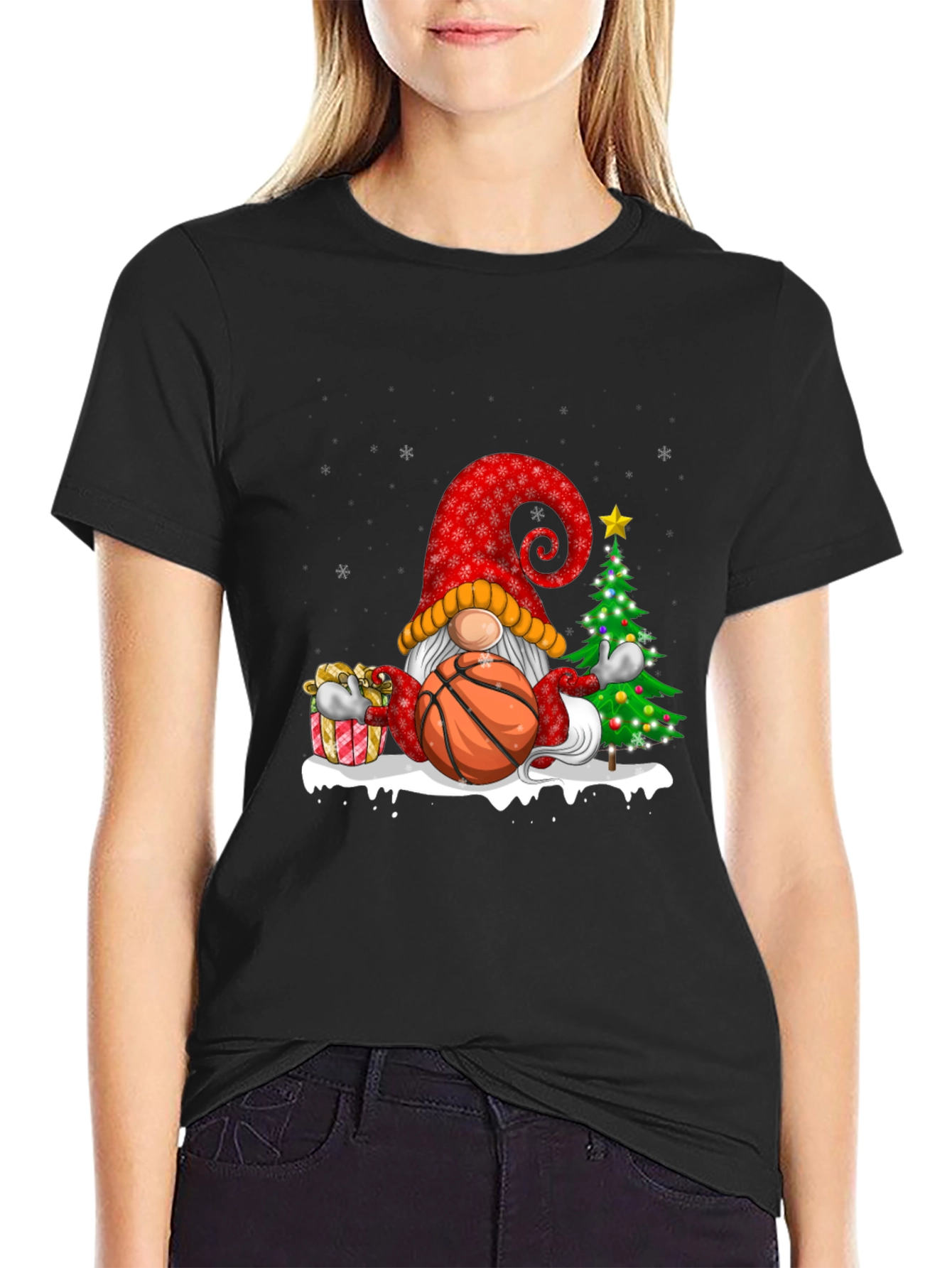 Christmas Basketball Gnome T-Shirt