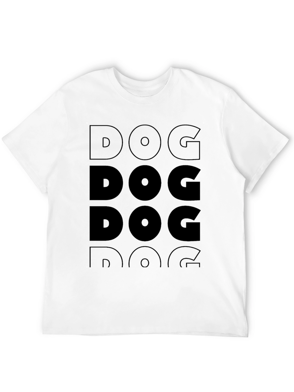 DOG Graphic Print Crew Neck T-Shirt - Black