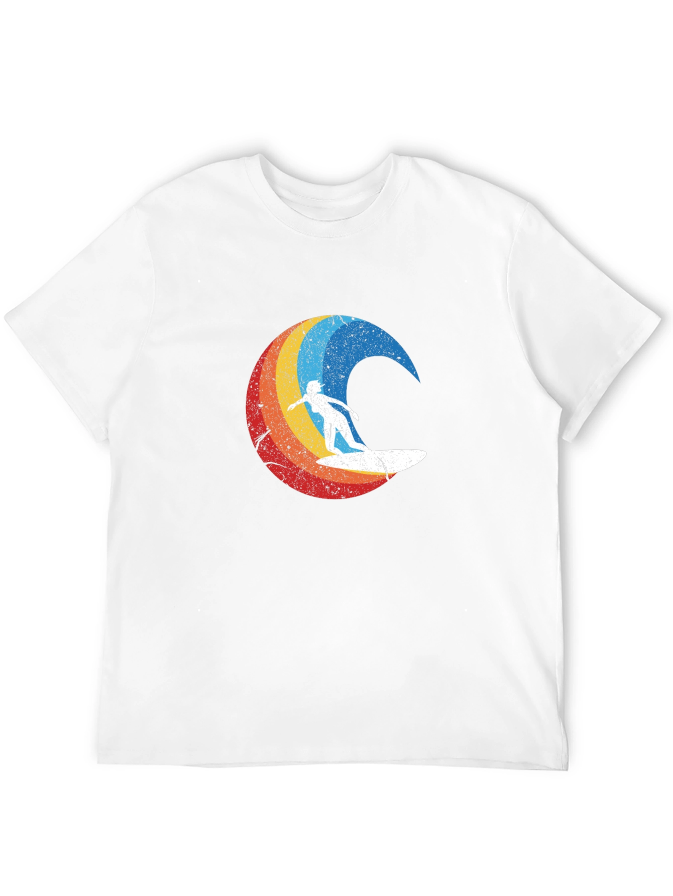 Retro Surfer Graphic Tee - Black Cotton Blend