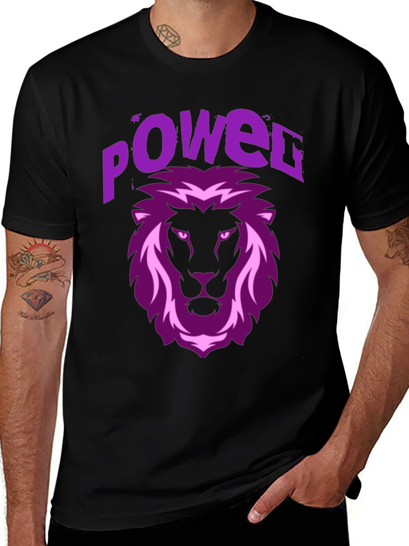 Power Lion Graphic Tee - Black