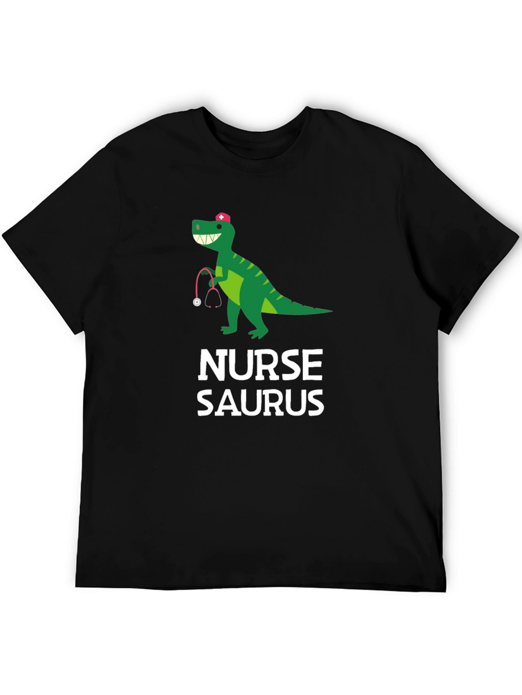 Nurse-Saurus Black Graphic T-Shirt