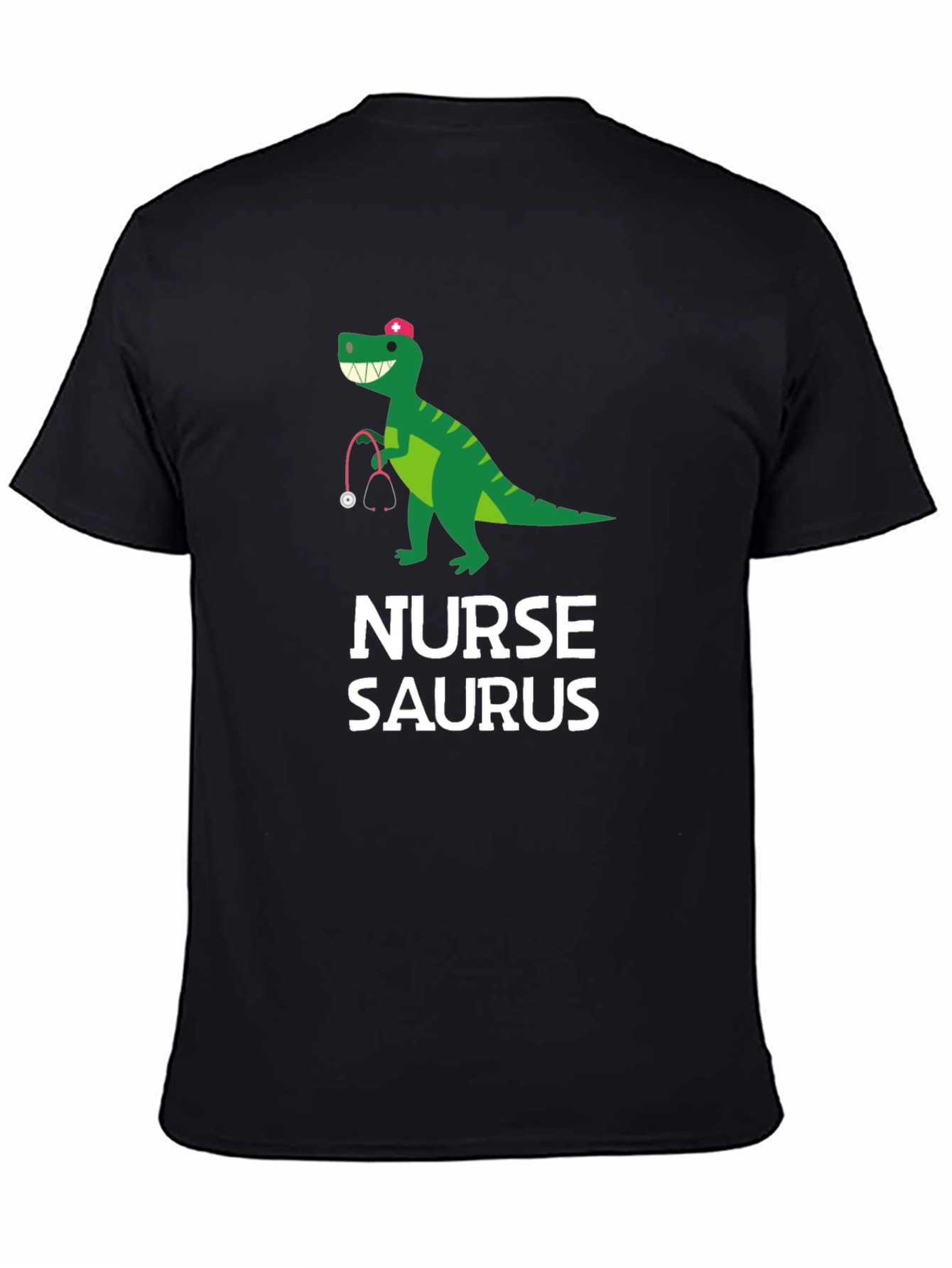 Nurse-Saurus Black Graphic T-Shirt