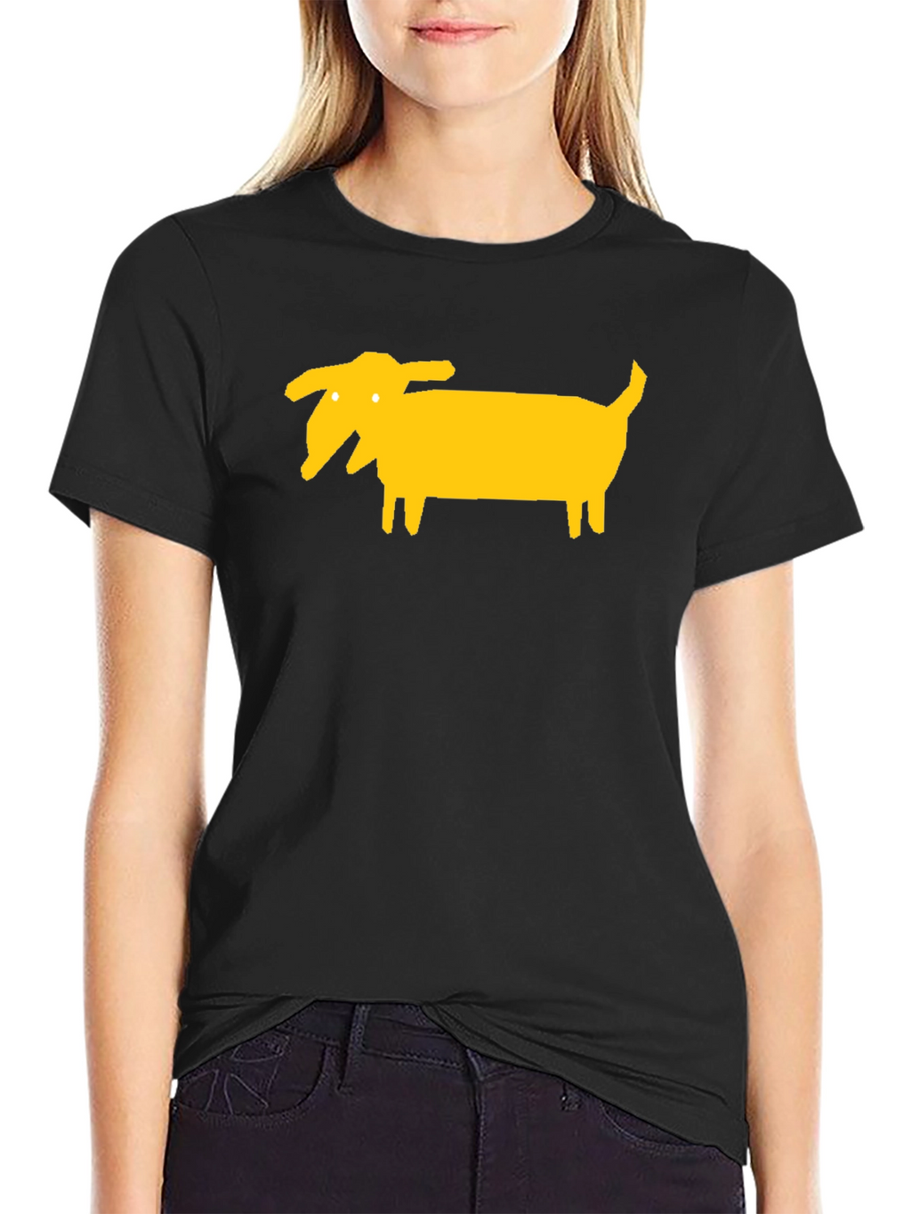 Funny Dog Graphic Tee - Black Cotton T-Shirt