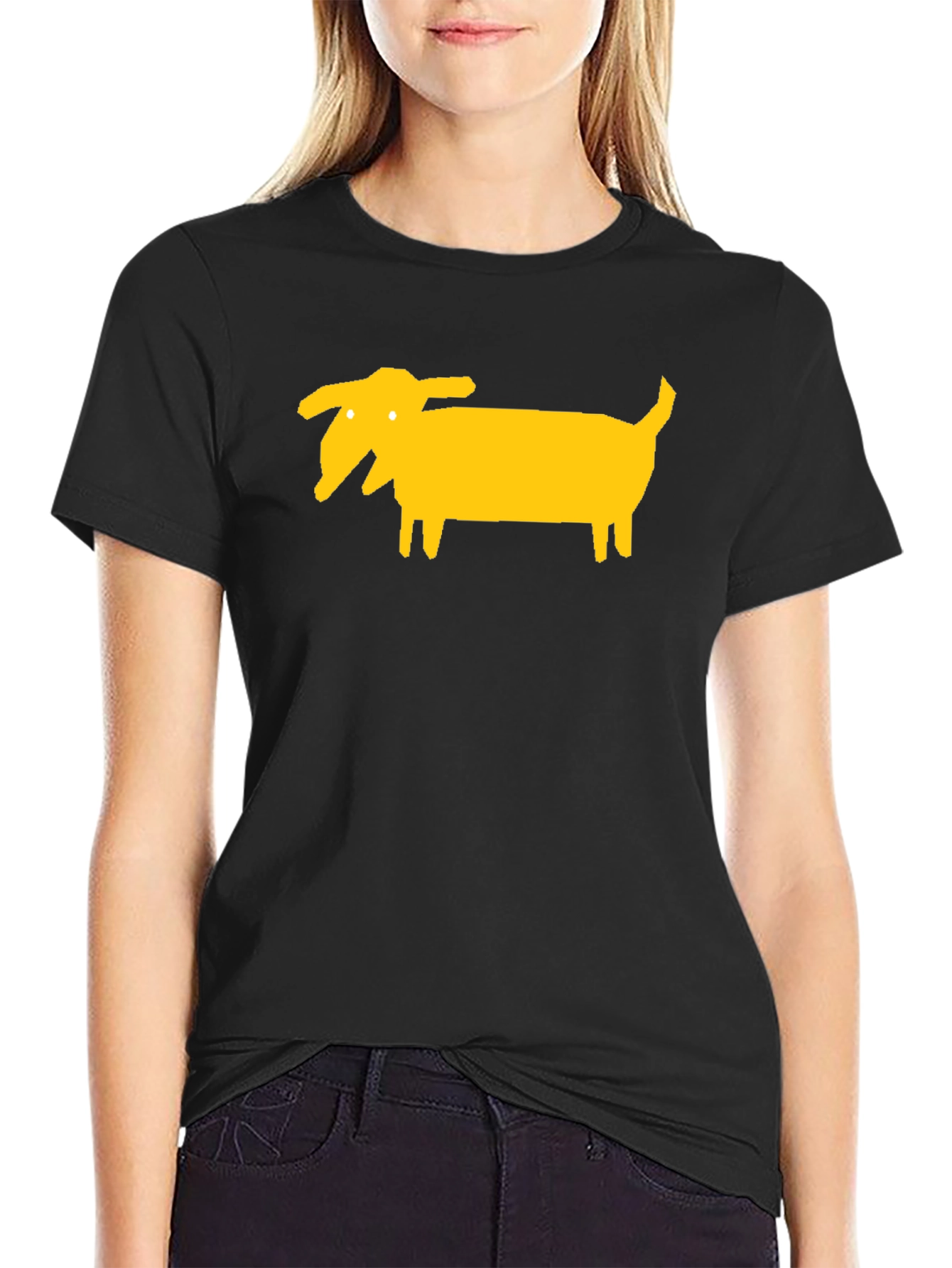 Funny Dog Graphic Tee - Black Cotton T-Shirt