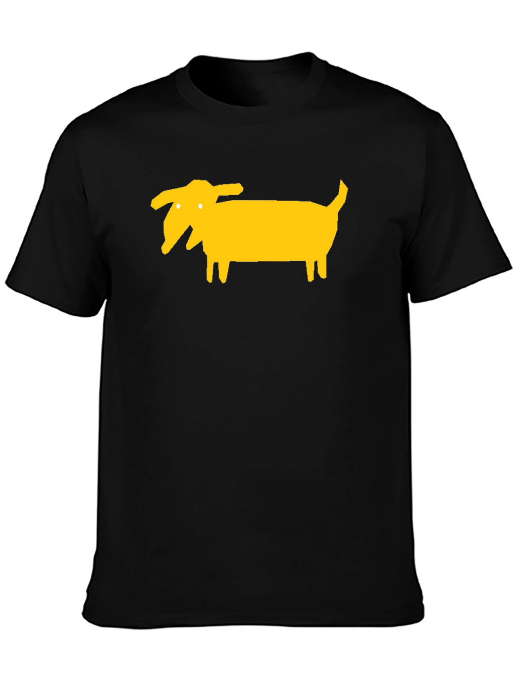 Funny Dog Graphic Tee - Black Cotton T-Shirt