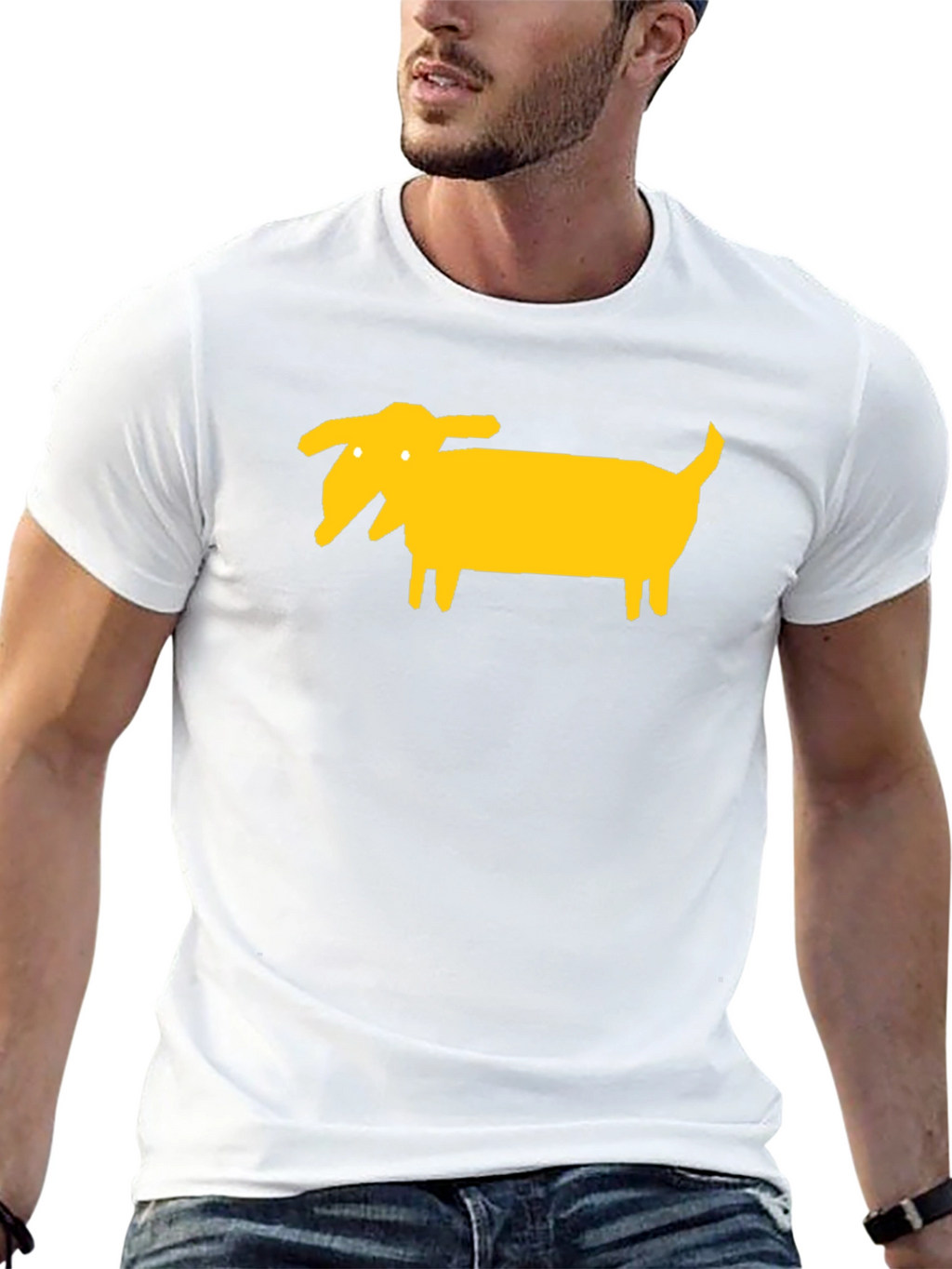 Funny Dog Graphic Tee - Black Cotton T-Shirt