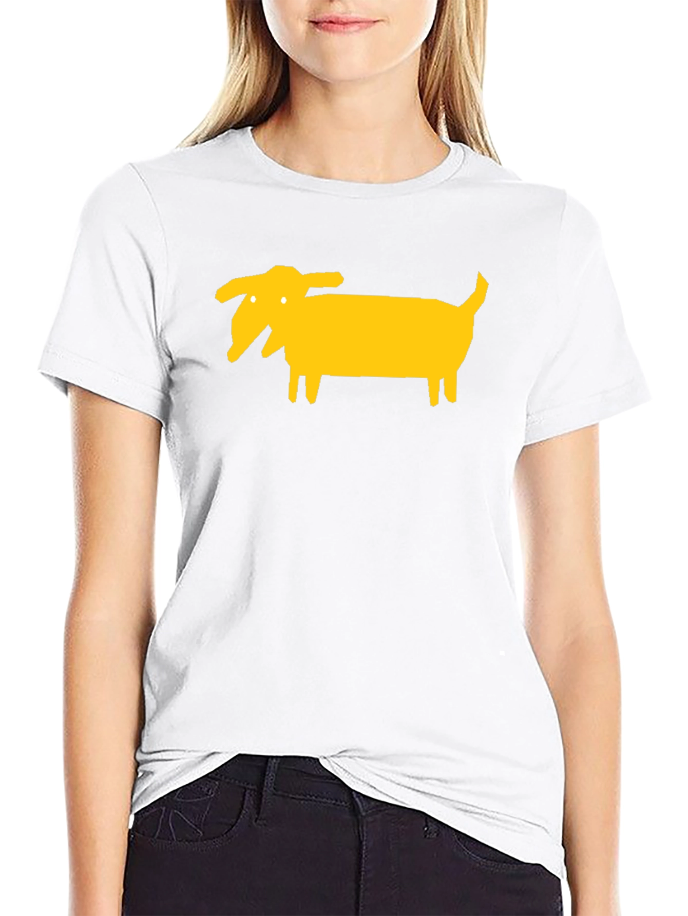 Funny Dog Graphic Tee - Black Cotton T-Shirt