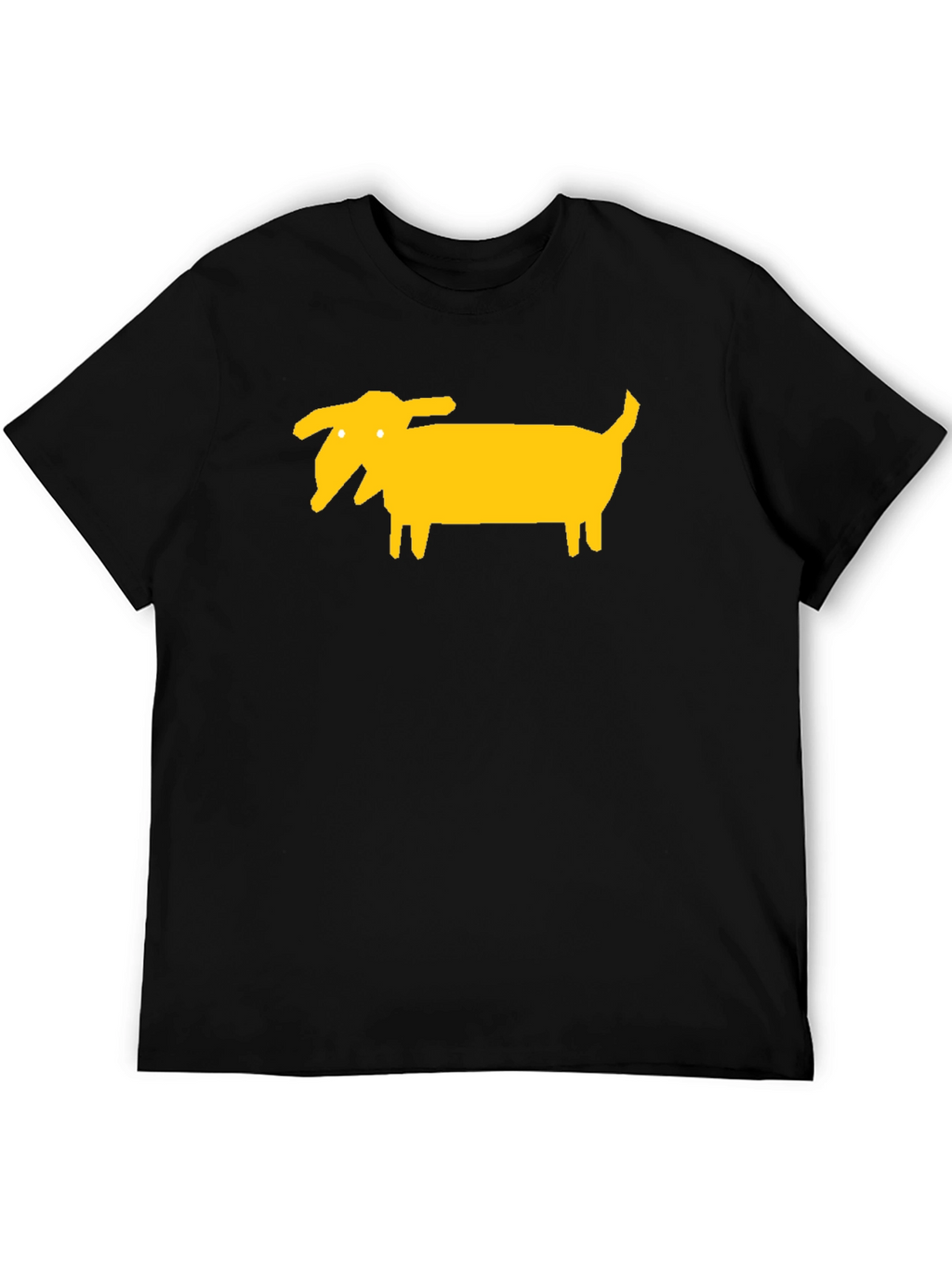 Funny Dog Graphic Tee - Black Cotton T-Shirt