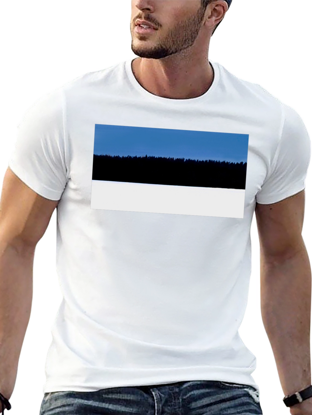 Estonia Landscape T-Shirt - Black