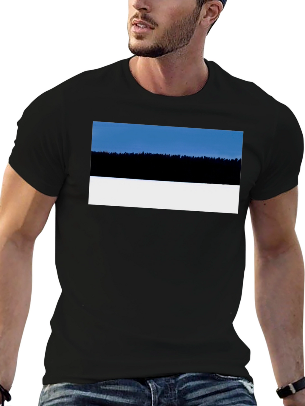 Estonia Landscape T-Shirt - Black