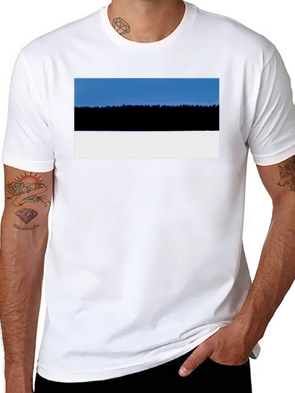 Estonia Landscape T-Shirt - Black