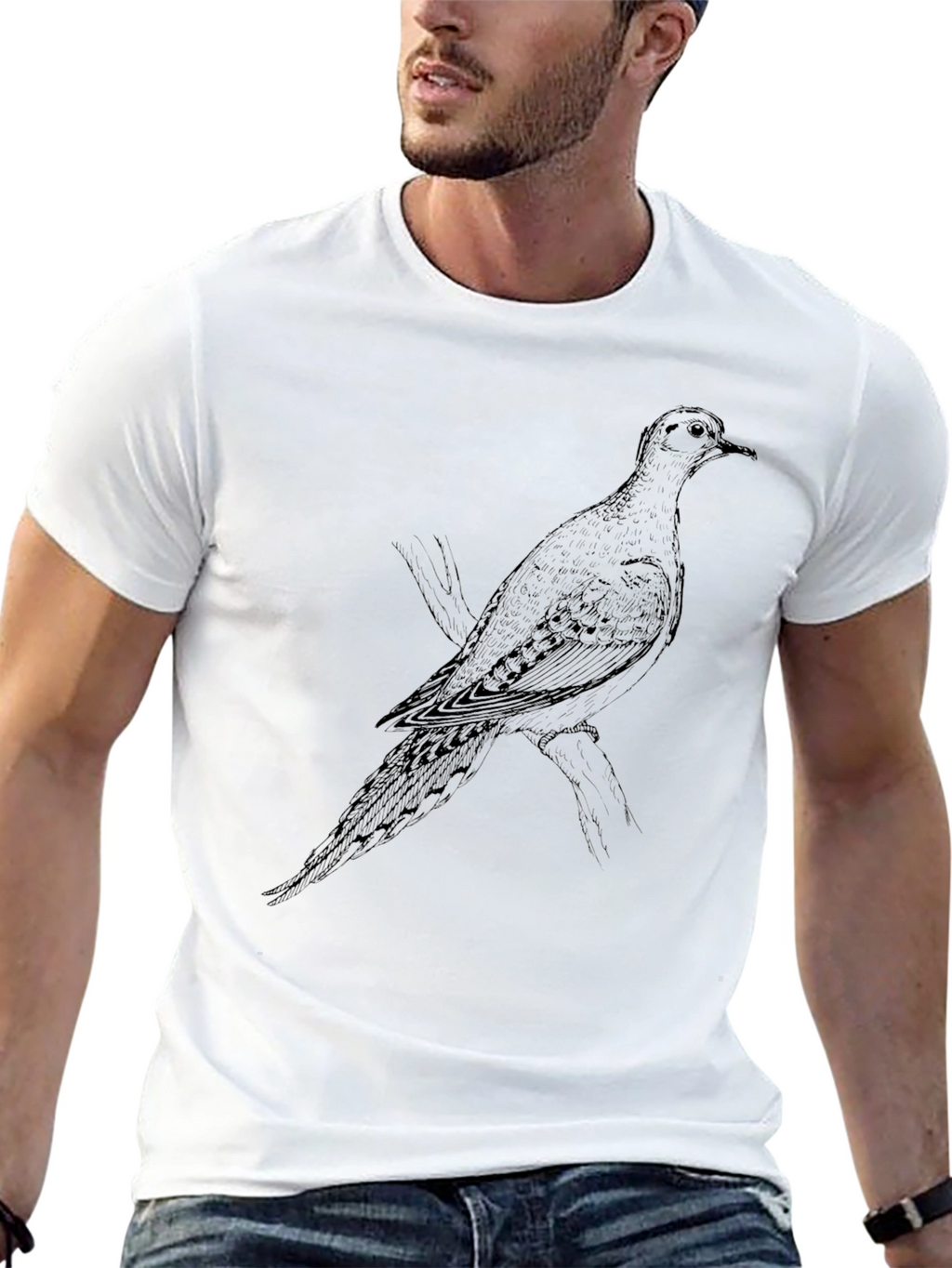 Bird Graphic Tee - Black