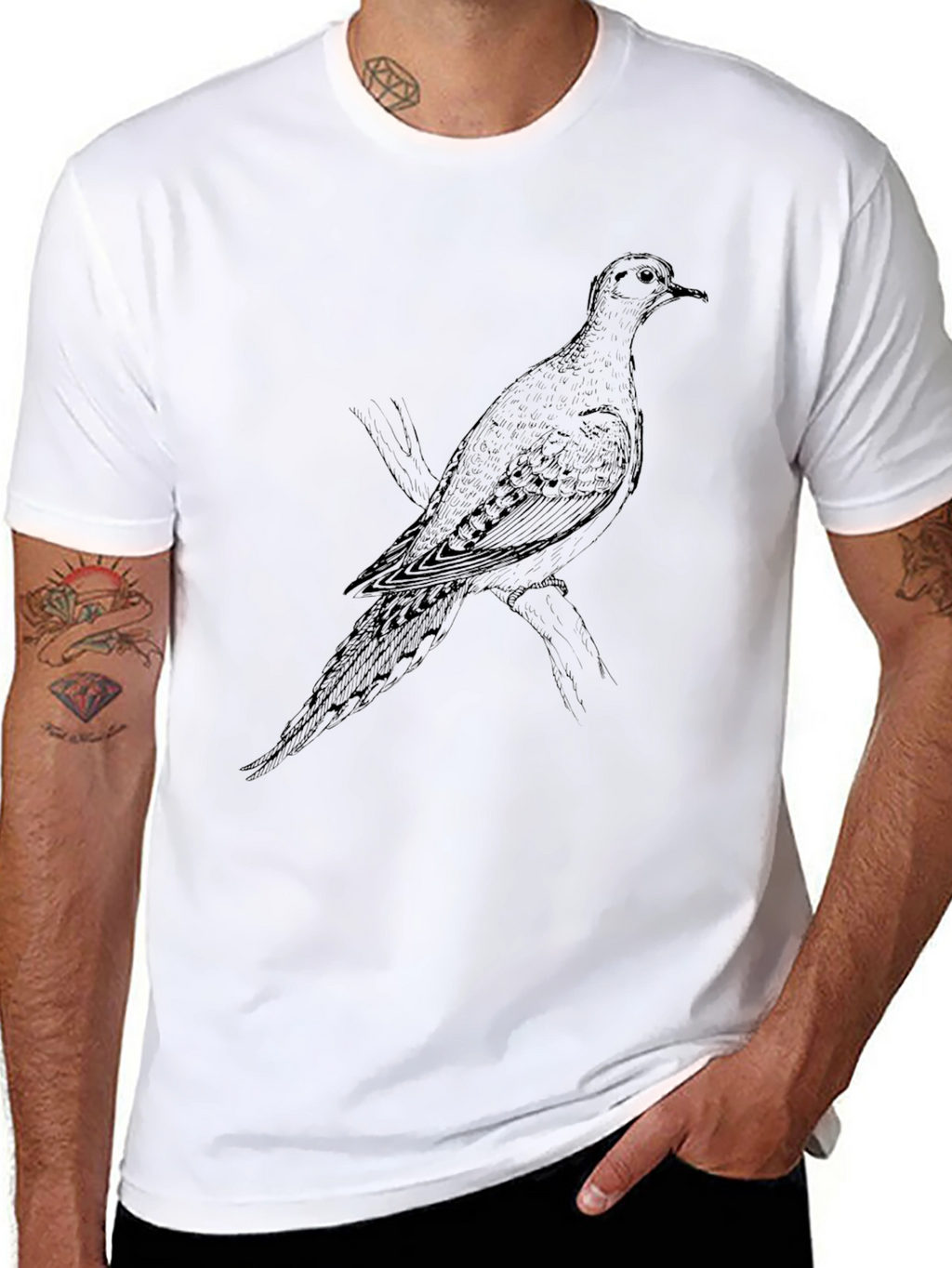 Bird Graphic Tee - Black