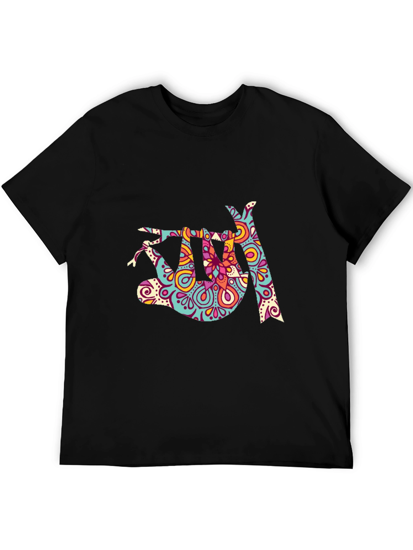 Colorful Sloth Graphic Tee - Relaxed Fit