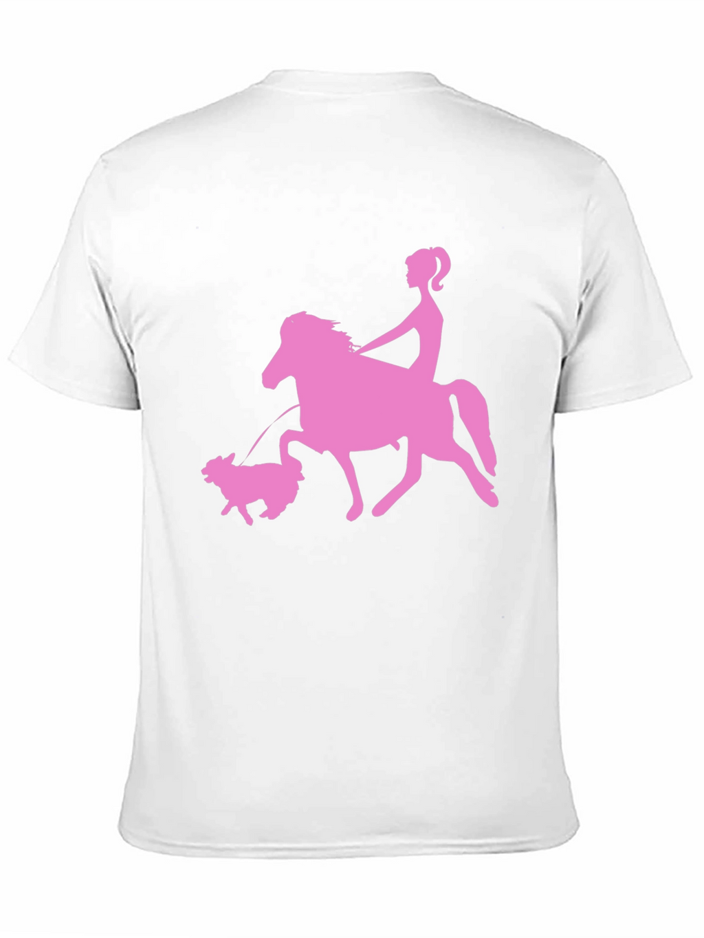 Pink Horse Riding Graphic Black T-Shirt