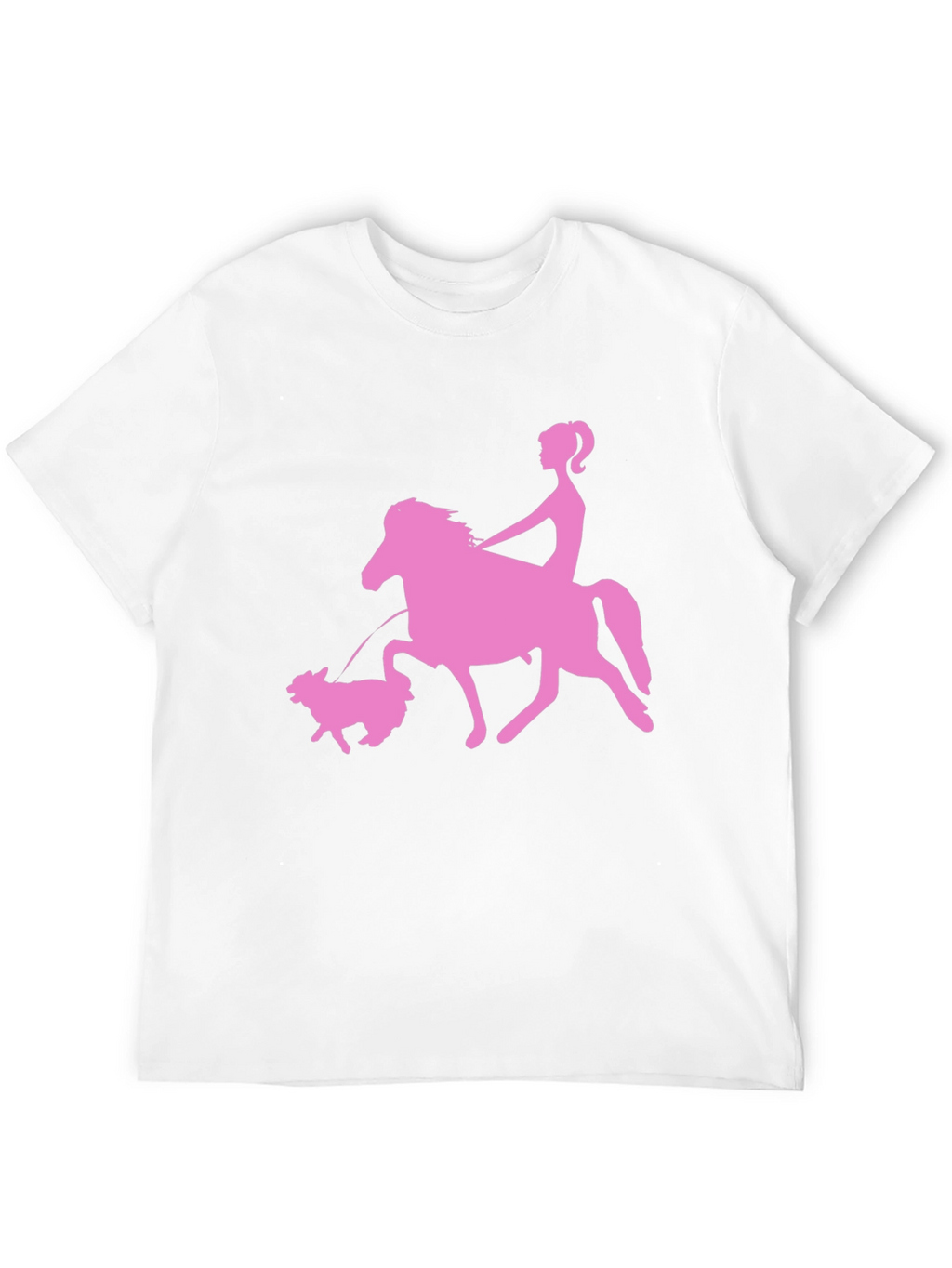 Pink Horse Riding Graphic Black T-Shirt