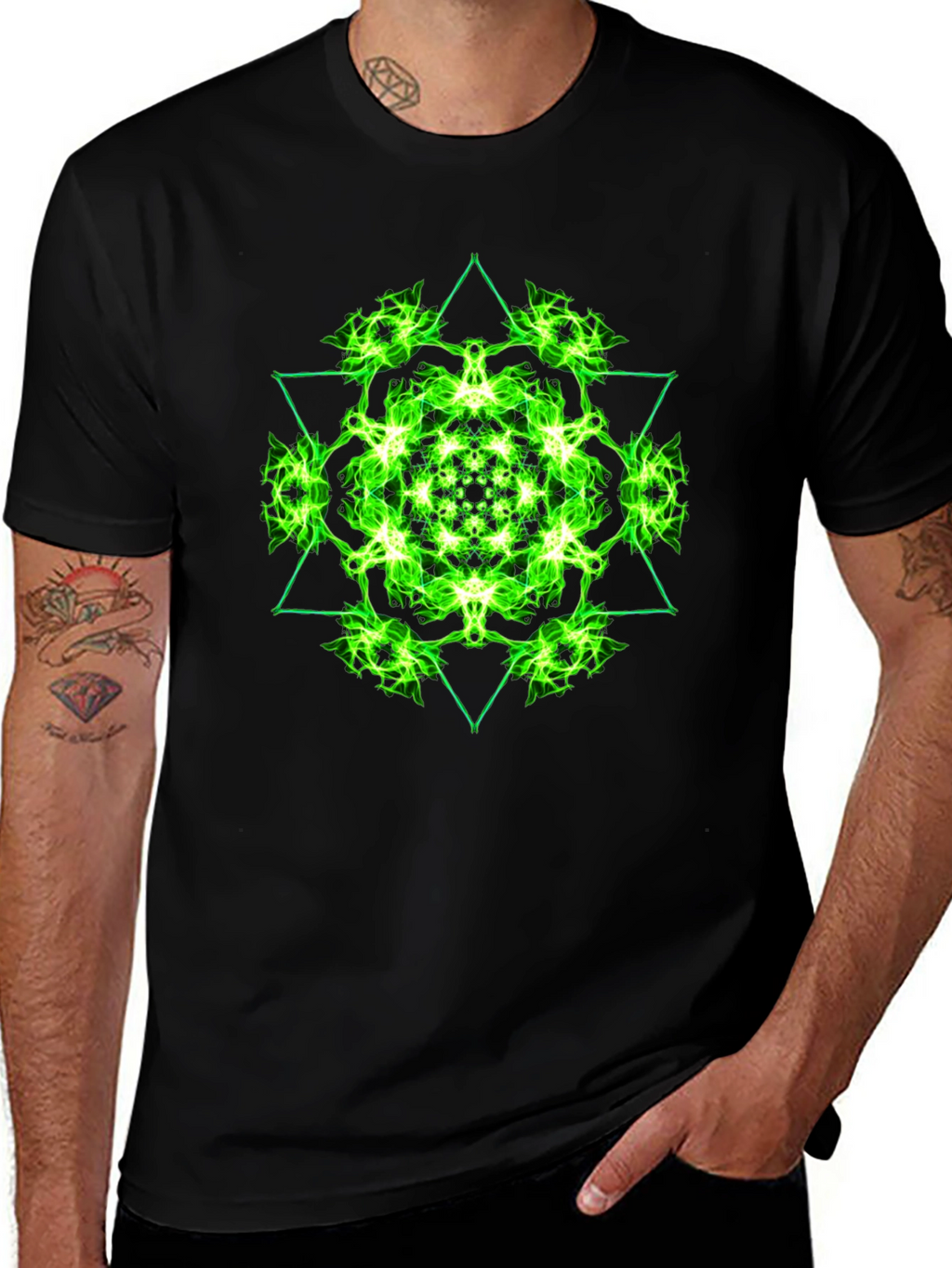 Geometric Green Graphic Tee