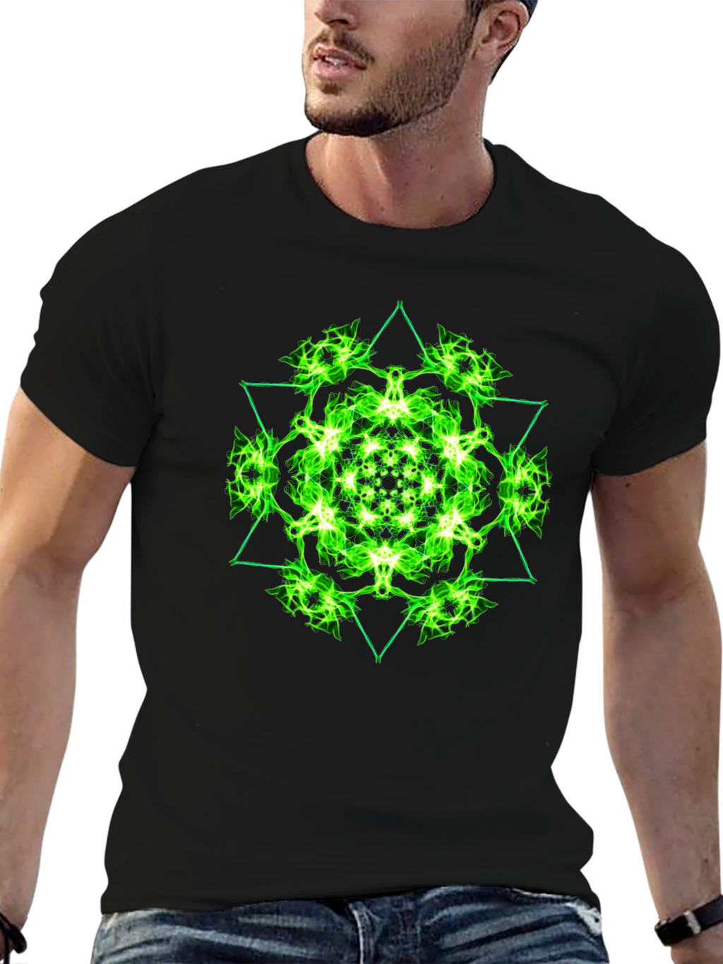 Geometric Green Graphic Tee