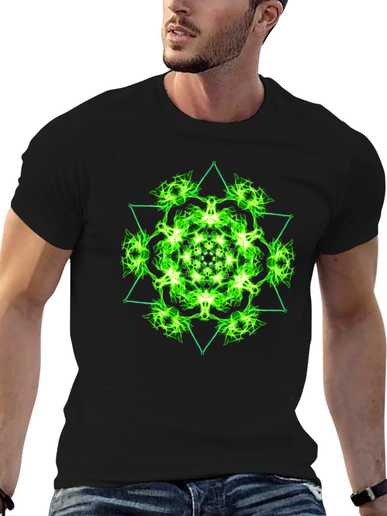 Geometric Green Graphic Tee