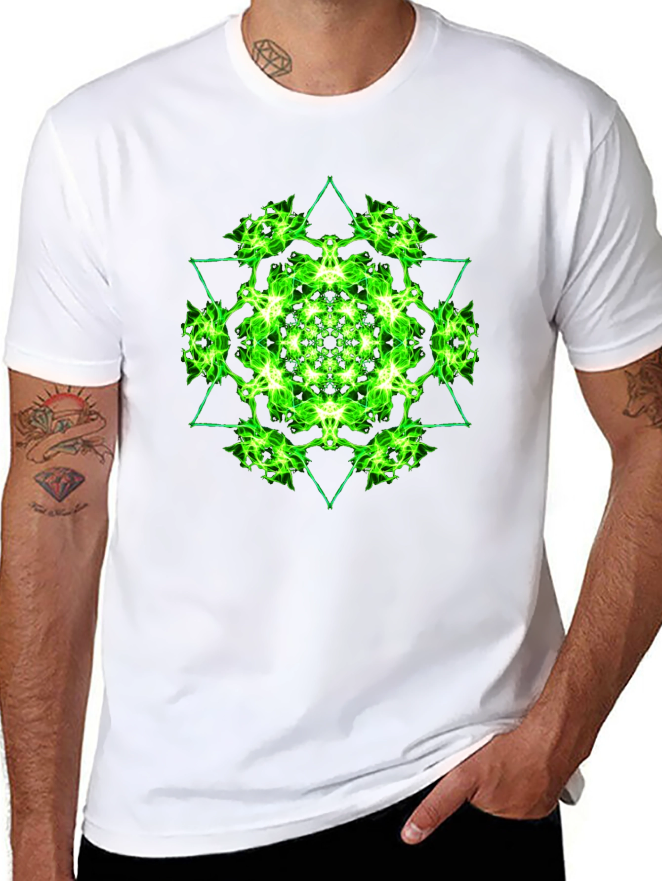 Geometric Green Graphic Tee