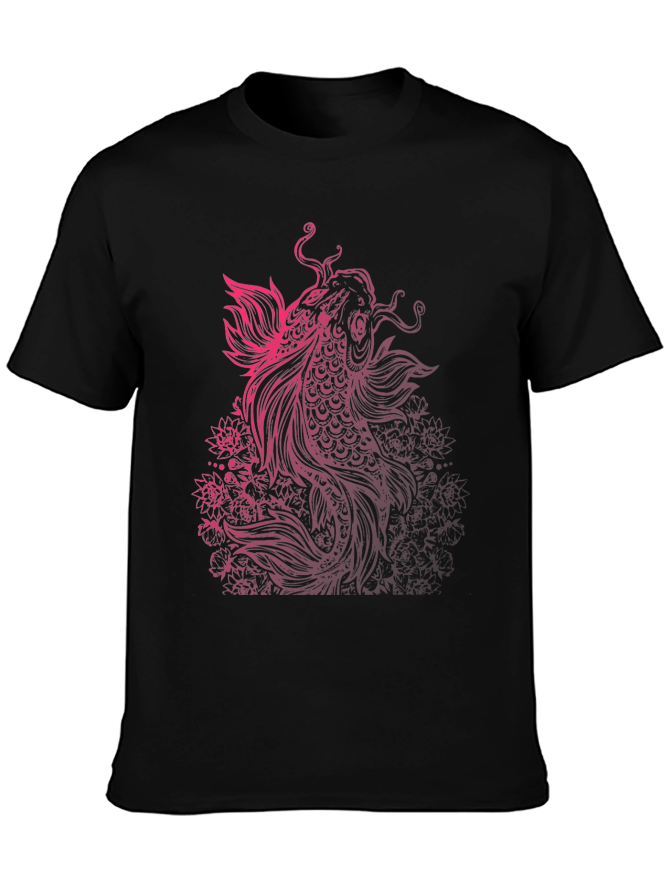 Koi Fish Graphic Tee - Black