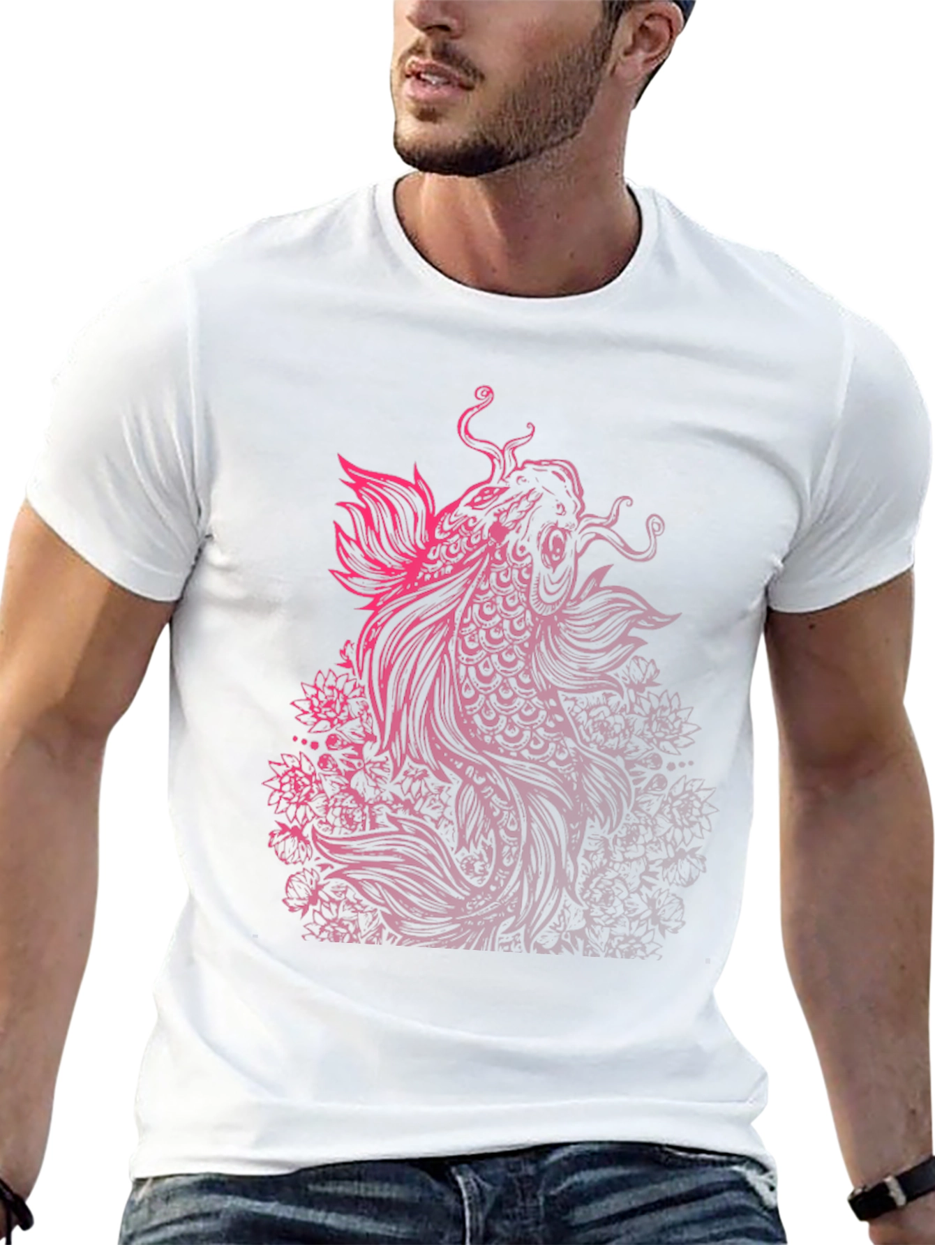 Koi Fish Graphic Tee - Black