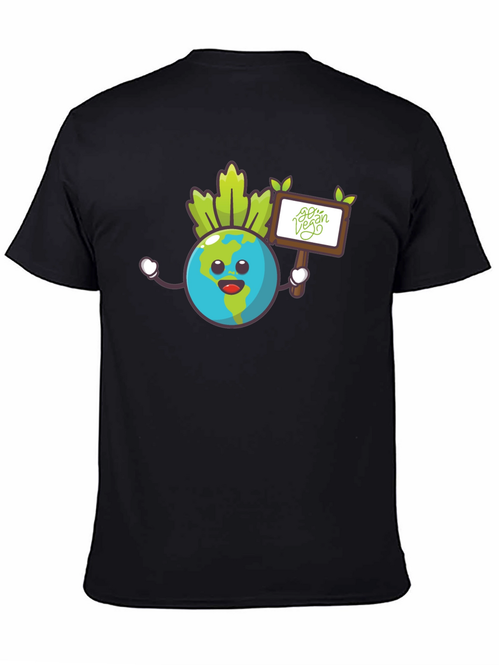 Earth Go Vegan Graphic Tee - Black Cotton Shirt