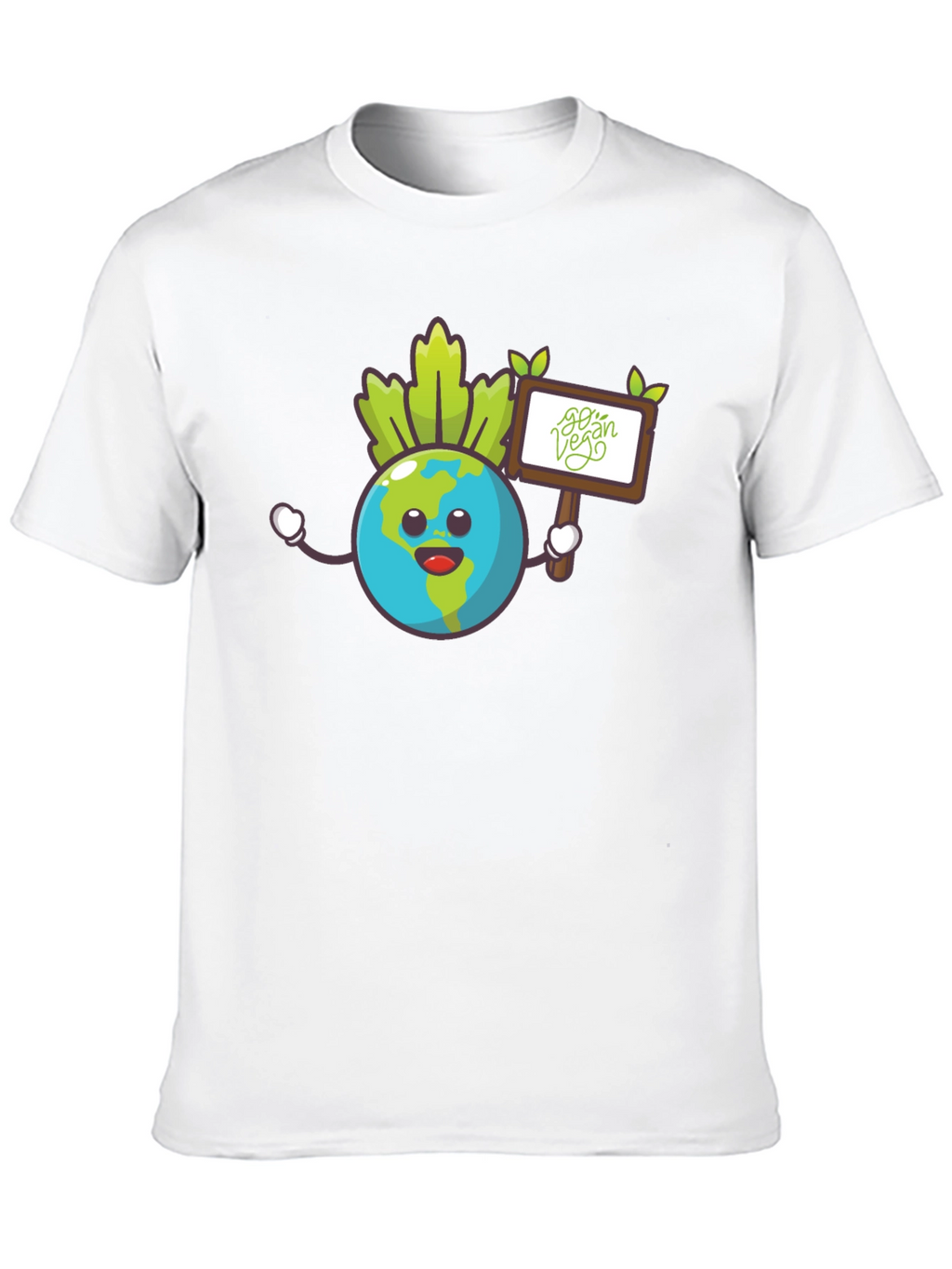 Earth Go Vegan Graphic Tee - Black Cotton Shirt