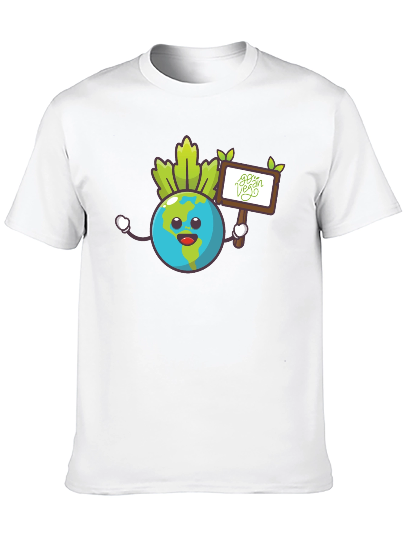 Earth Go Vegan Graphic Tee - Black Cotton Shirt