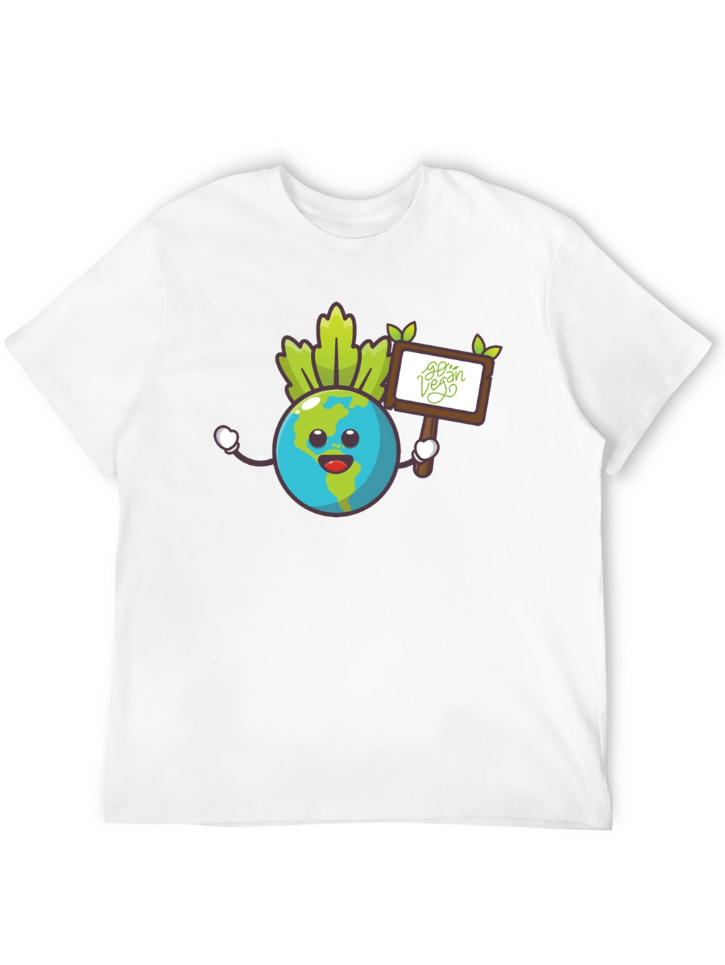 Earth Go Vegan Graphic Tee - Black Cotton Shirt