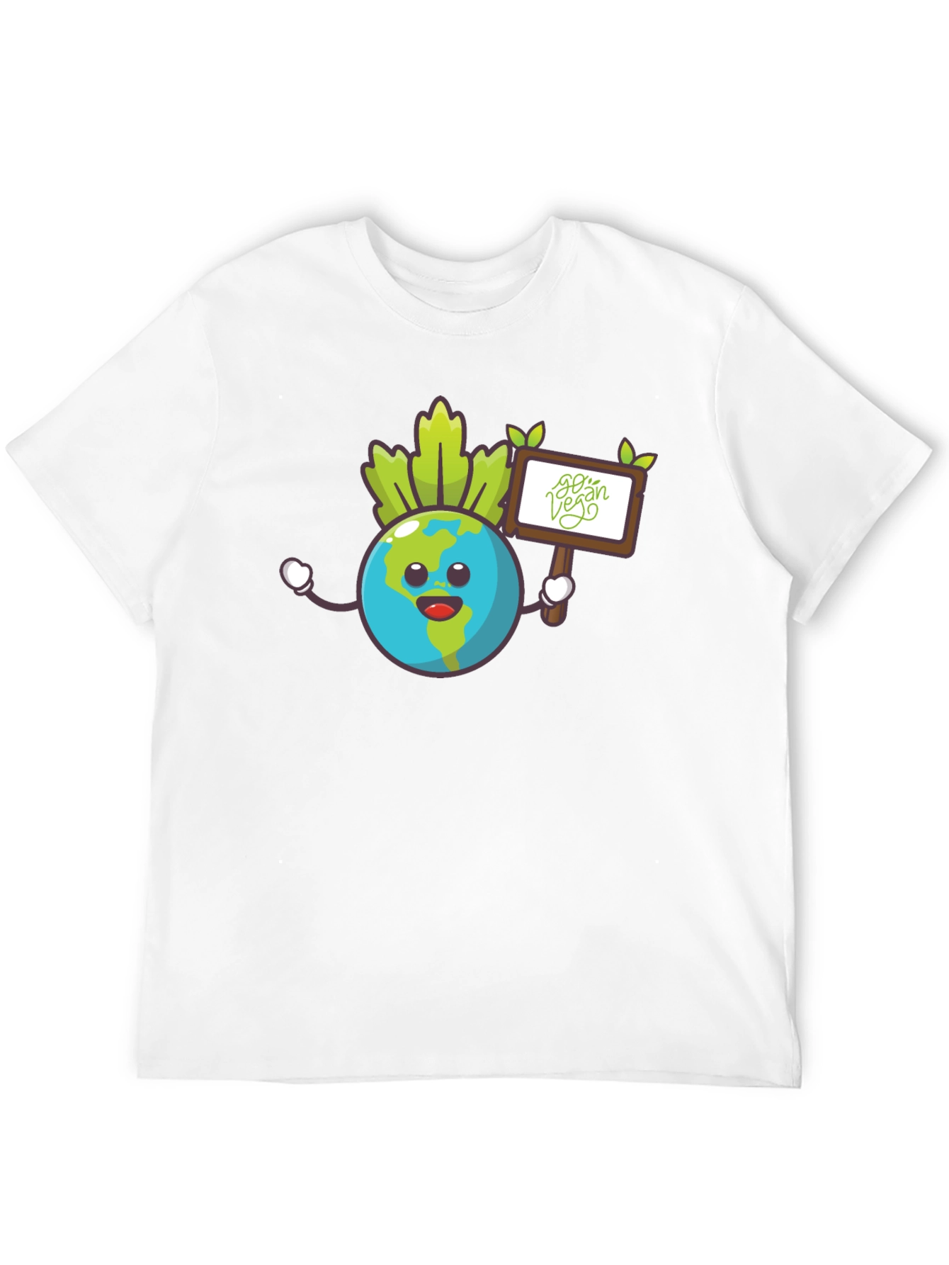 Earth Go Vegan Graphic Tee - Black Cotton Shirt