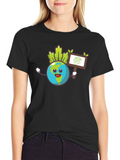 Earth Go Vegan Graphic Tee - Black Cotton Shirt