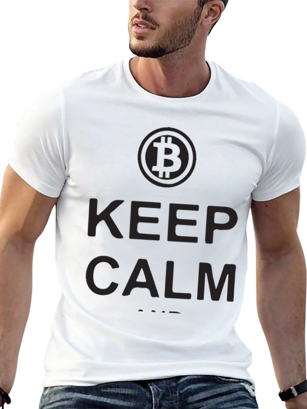 Bitcoin Keep Calm Black T-Shirt