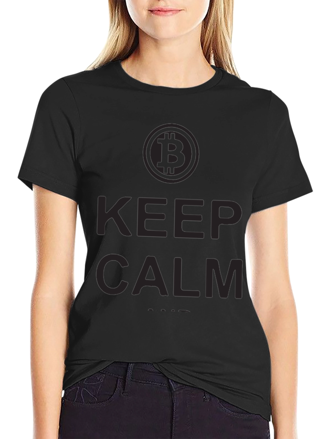 Bitcoin Keep Calm Black T-Shirt