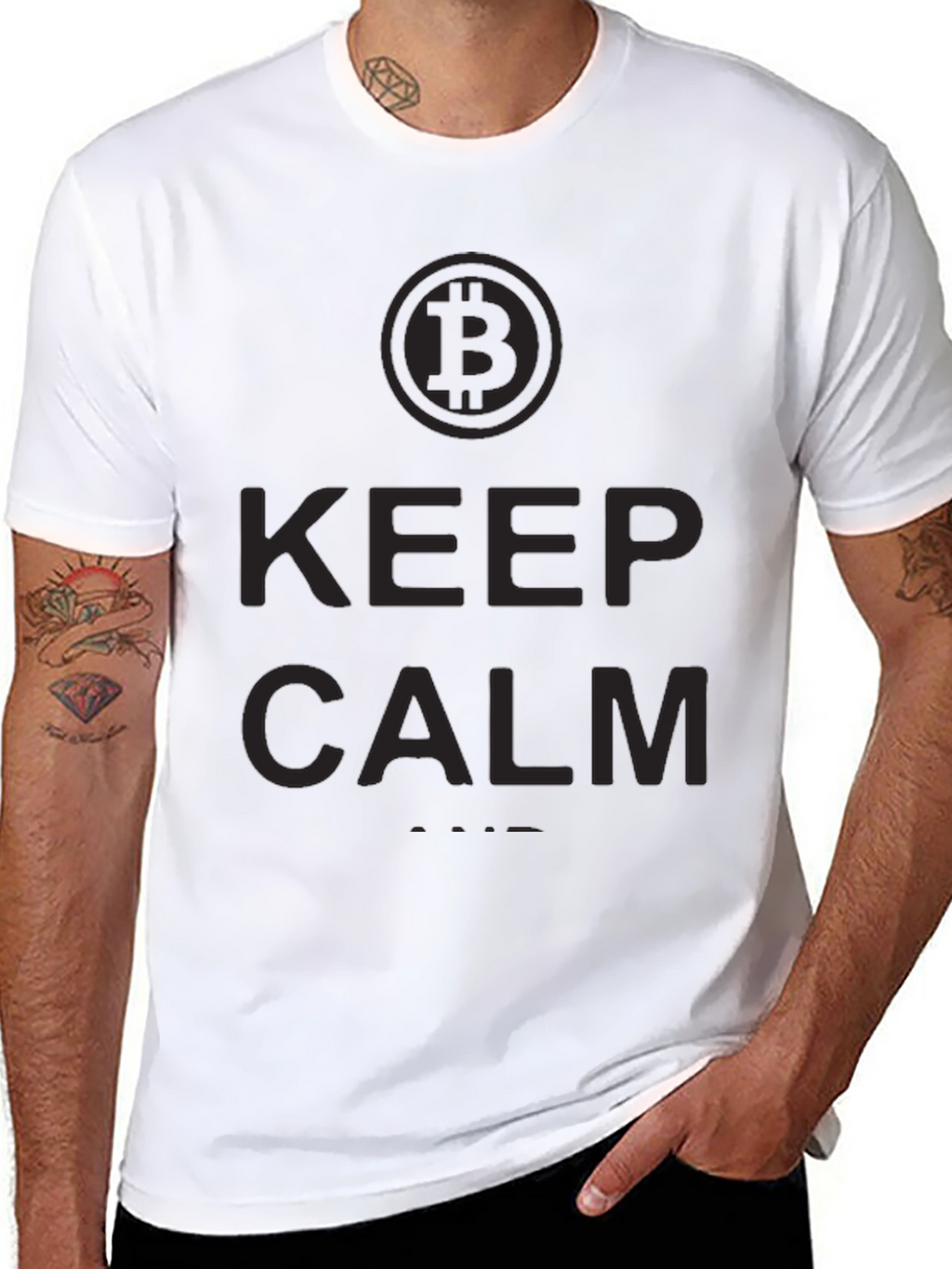 Bitcoin Keep Calm Black T-Shirt