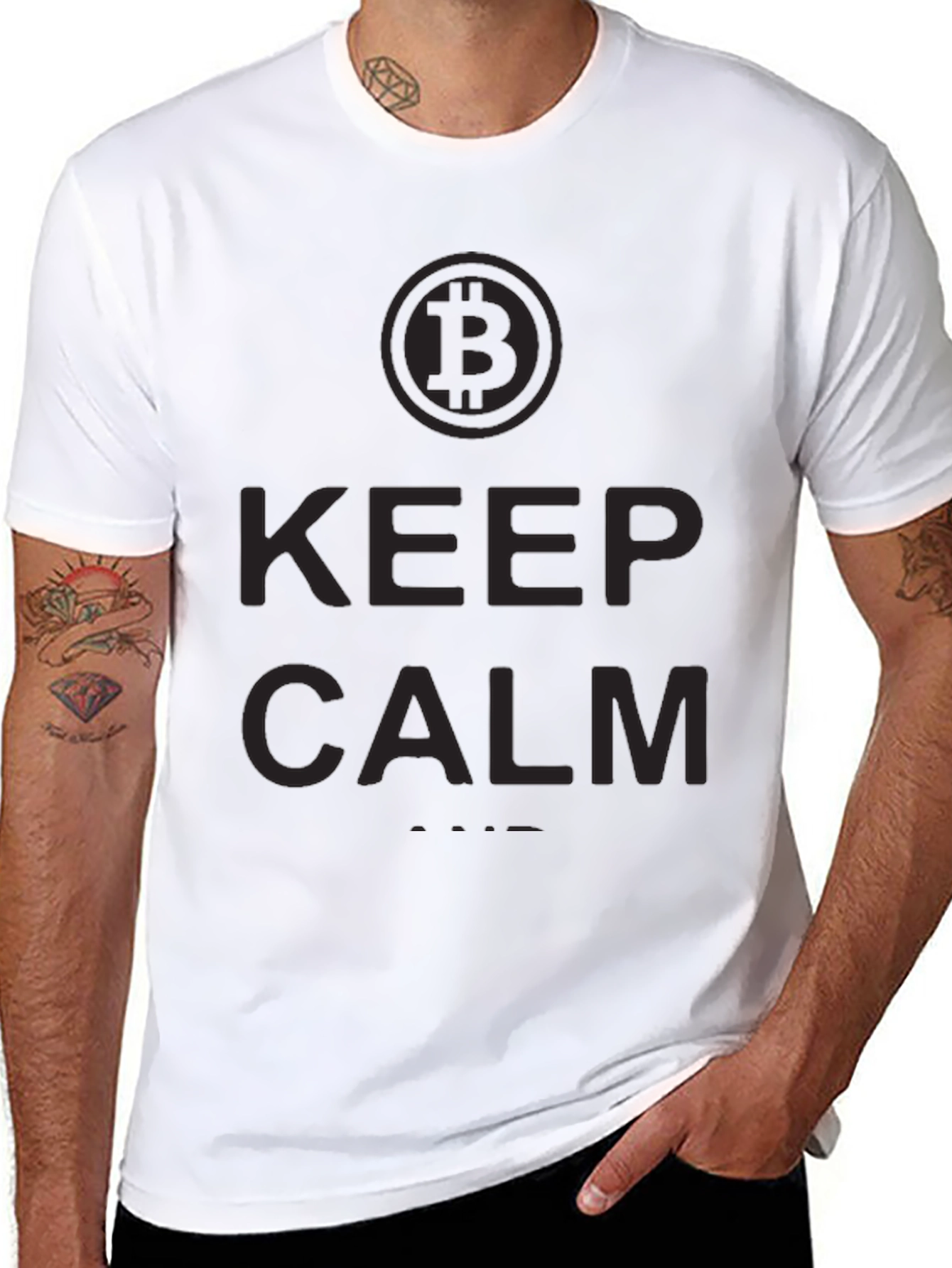 Bitcoin Keep Calm Black T-Shirt
