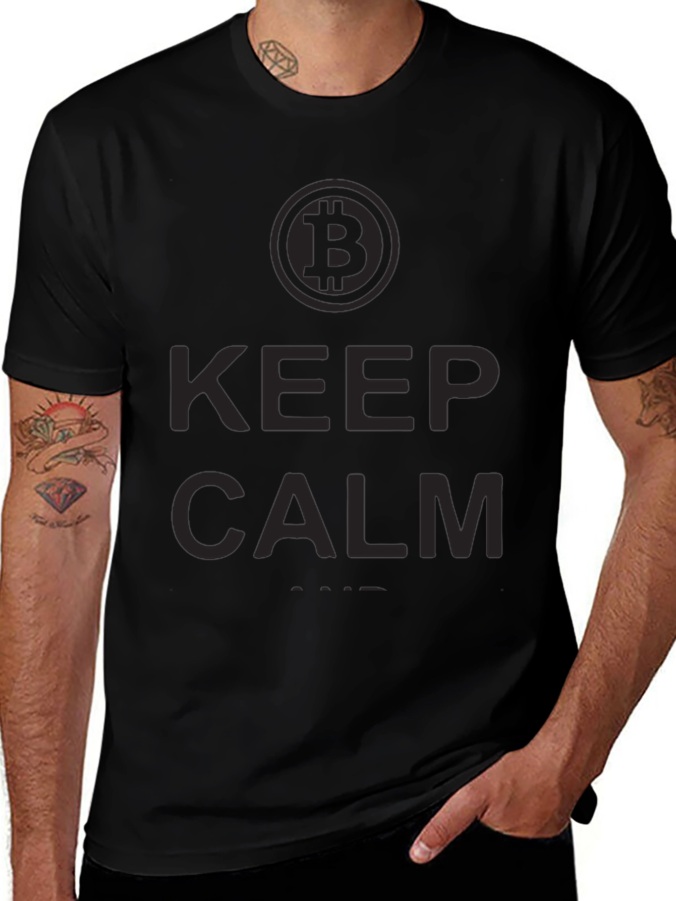 Bitcoin Keep Calm Black T-Shirt