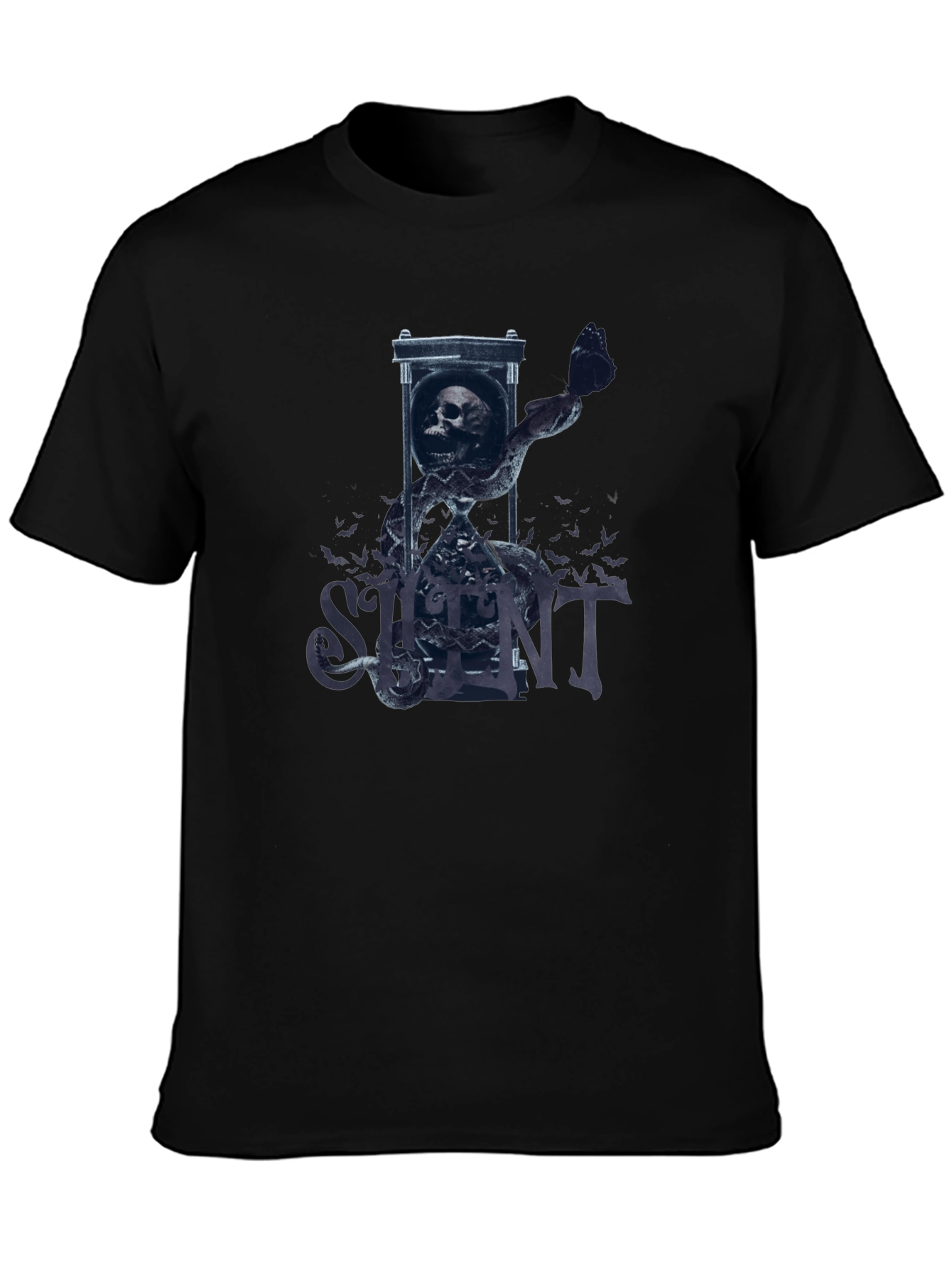Silent Hourglass Skull T-Shirt - Gothic Tee