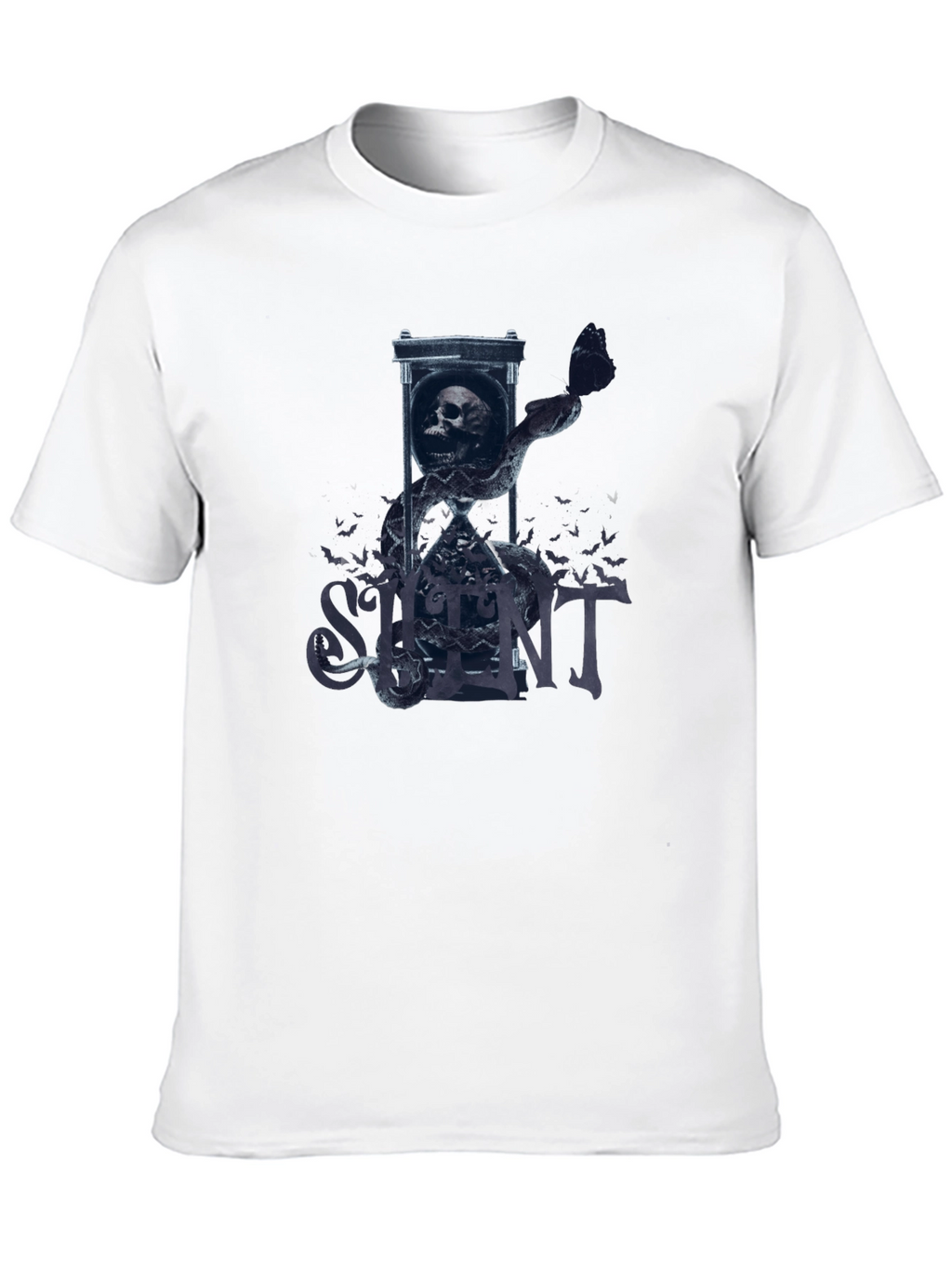 Silent Hourglass Skull T-Shirt - Gothic Tee