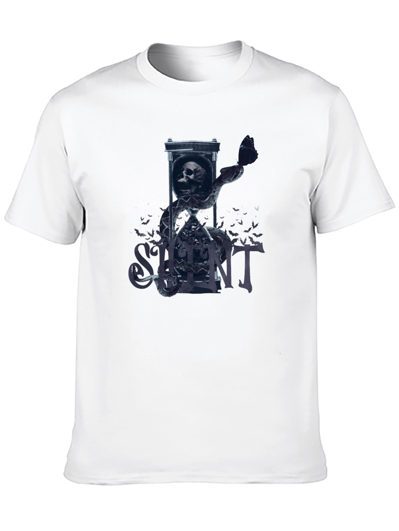 Silent Hourglass Skull T-Shirt - Gothic Tee