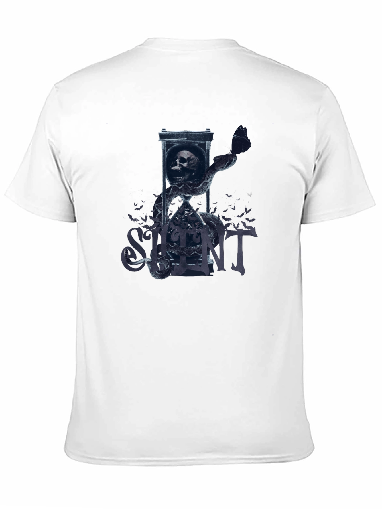 Silent Hourglass Skull T-Shirt - Gothic Tee